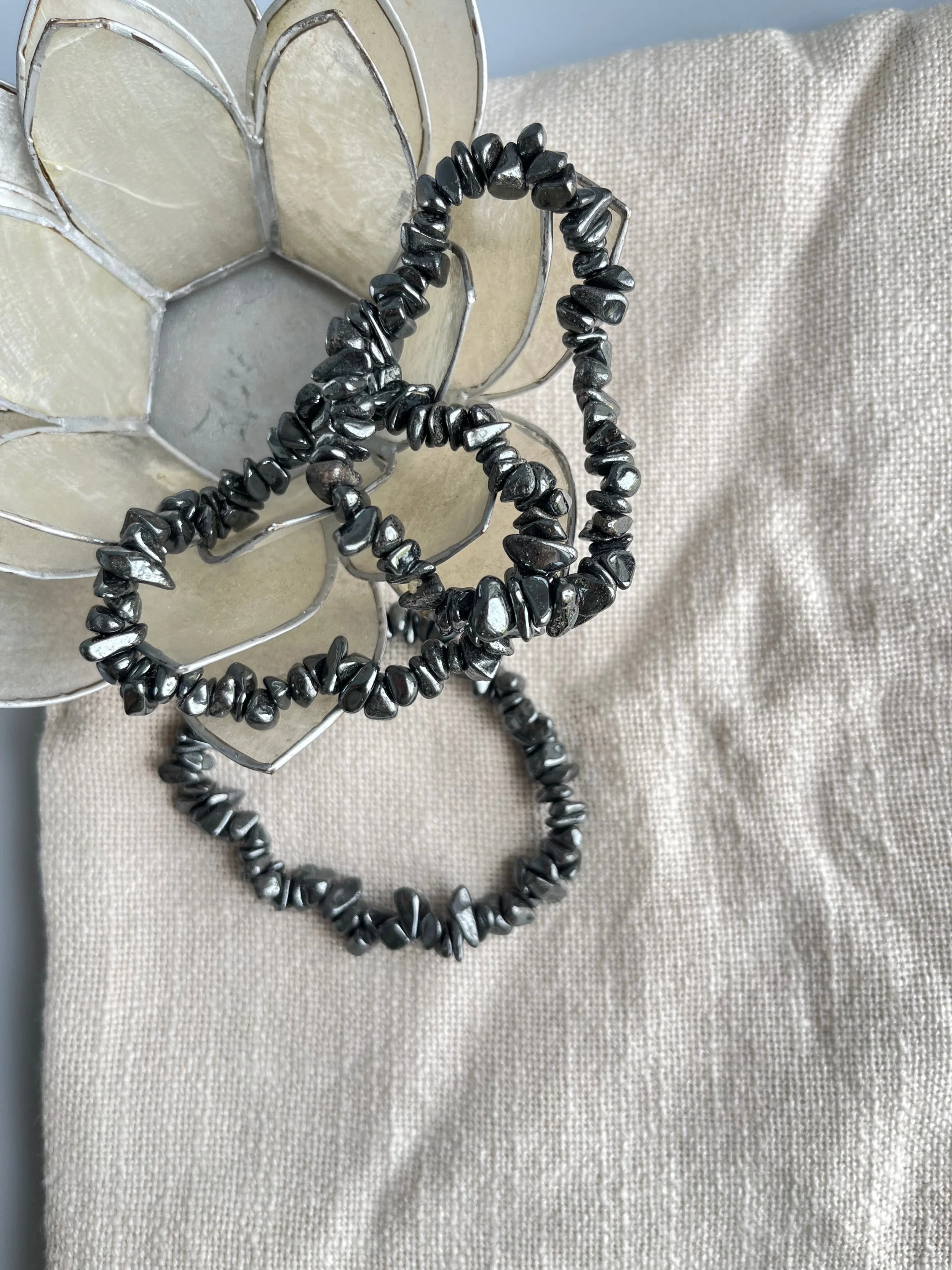 Hematite Crystal Chip Bracelet