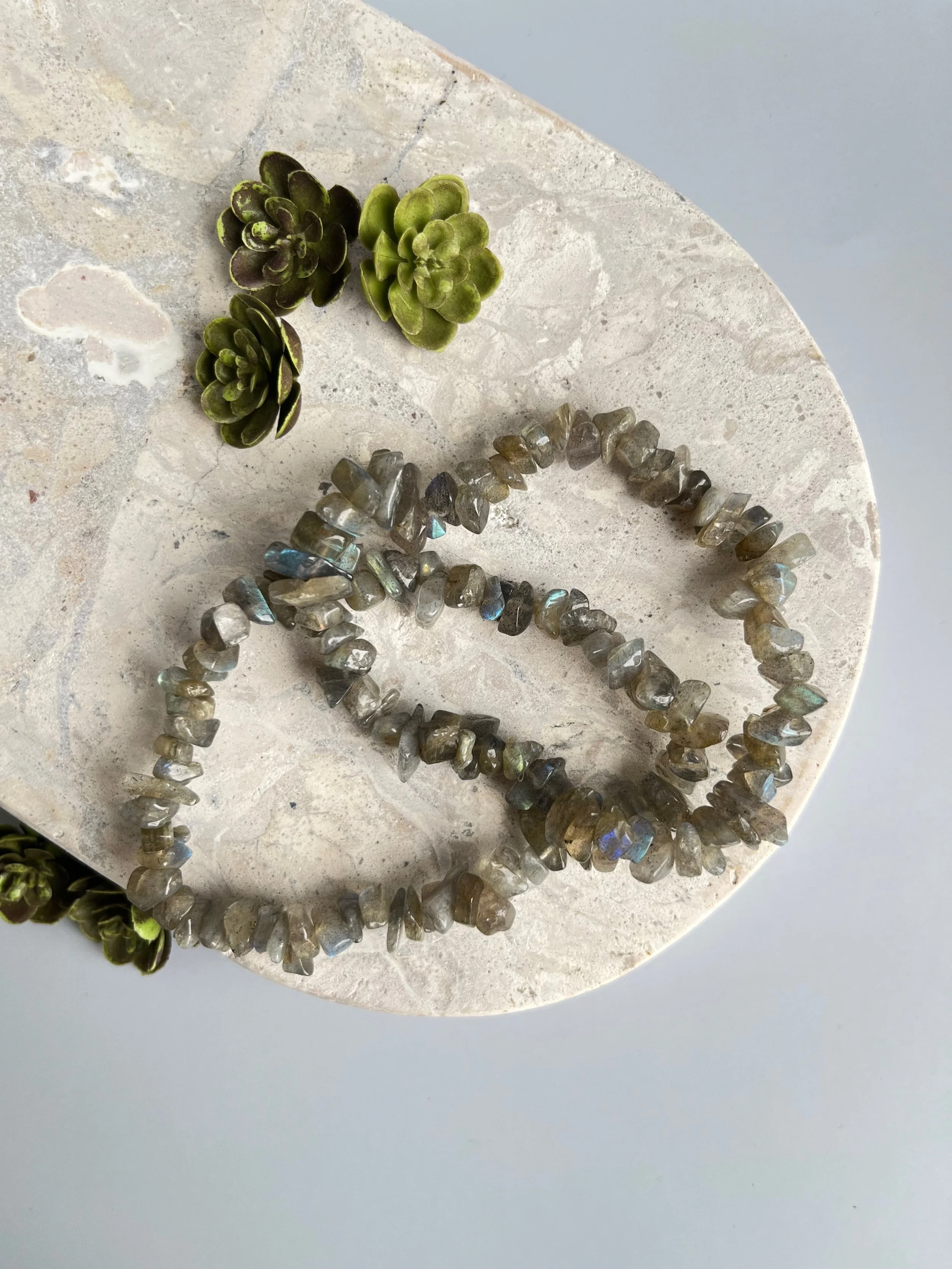 Labradorite Crystal Chip Bracelet