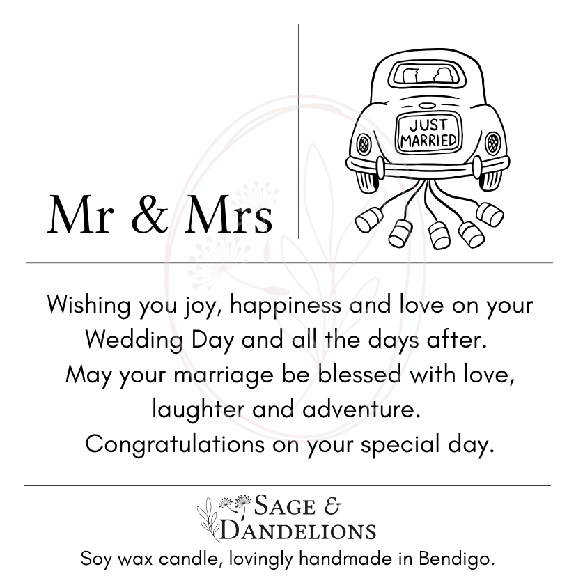 Mr & Mrs – Scented Soy Candle | Handmade in Bendigo