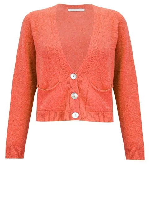 Pookie Summer Orange Cropped Supersoft Knit Cardigan.jpeg