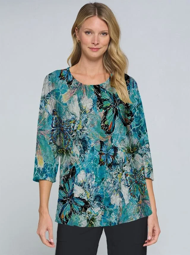 Et Lois Honey Top in Butterflies