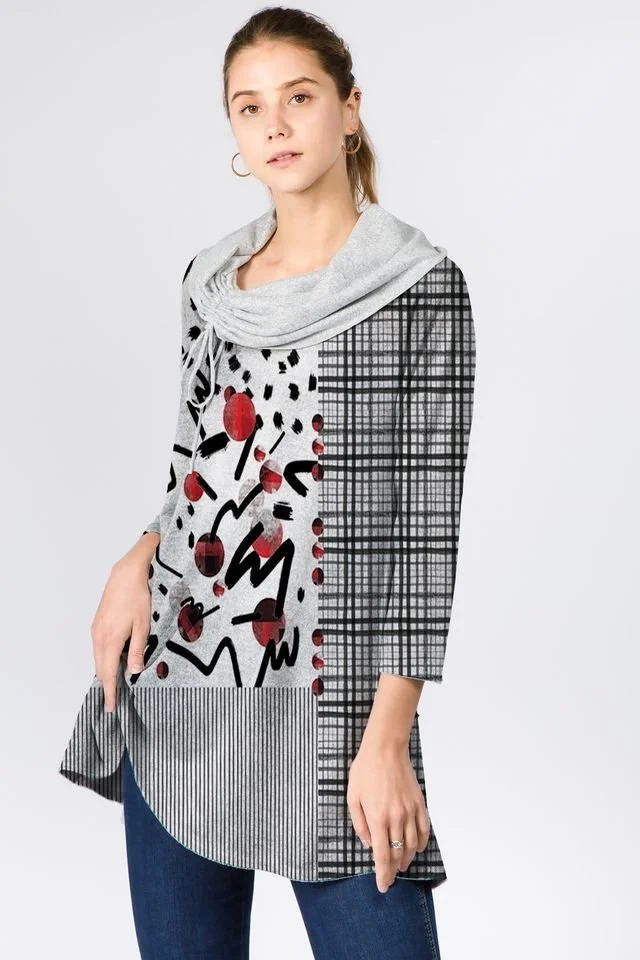 Et Lois Nancy Tunic in check Lines