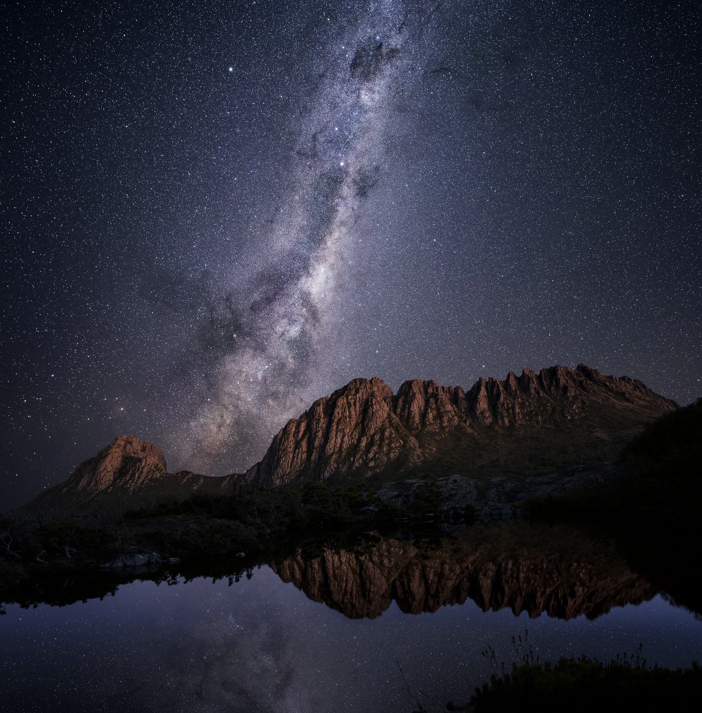 Galactic Cradle - Milky way astrophotography of Cradle Mountain, Tasmania, Australia