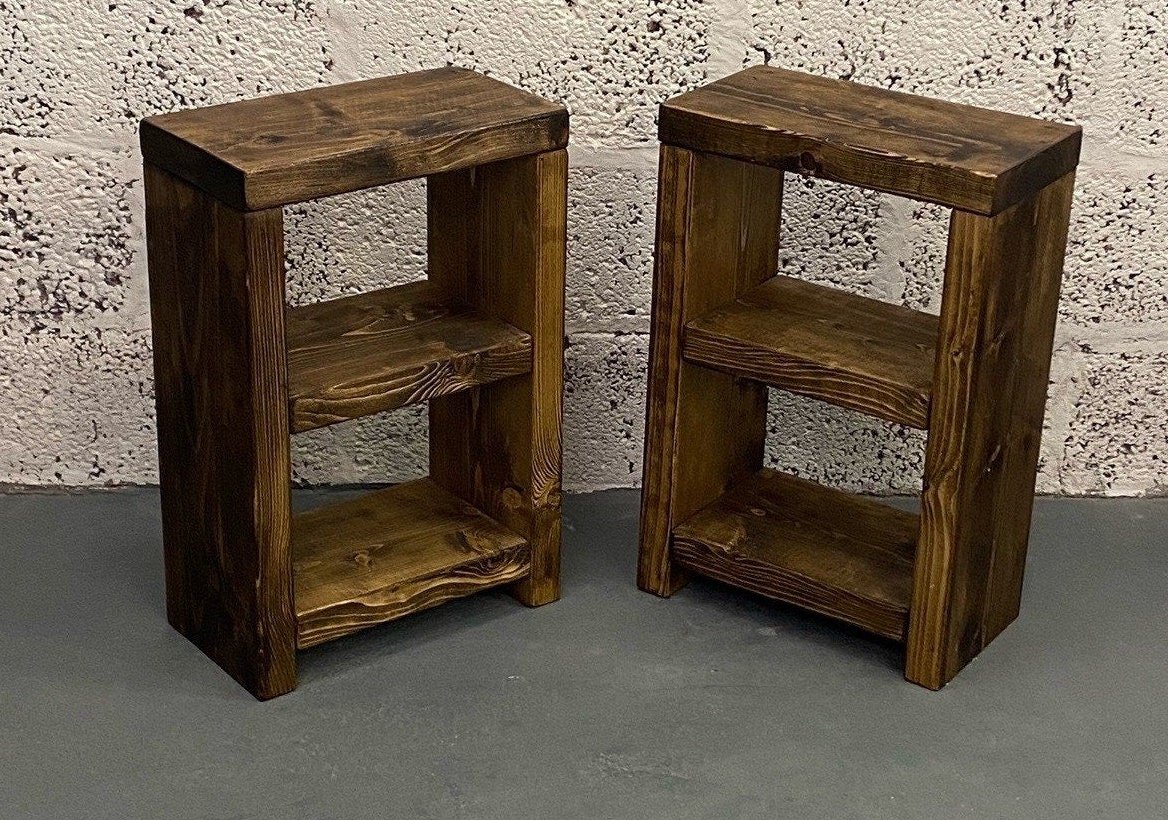 storage units with solid wood rustic two shelves pine oak