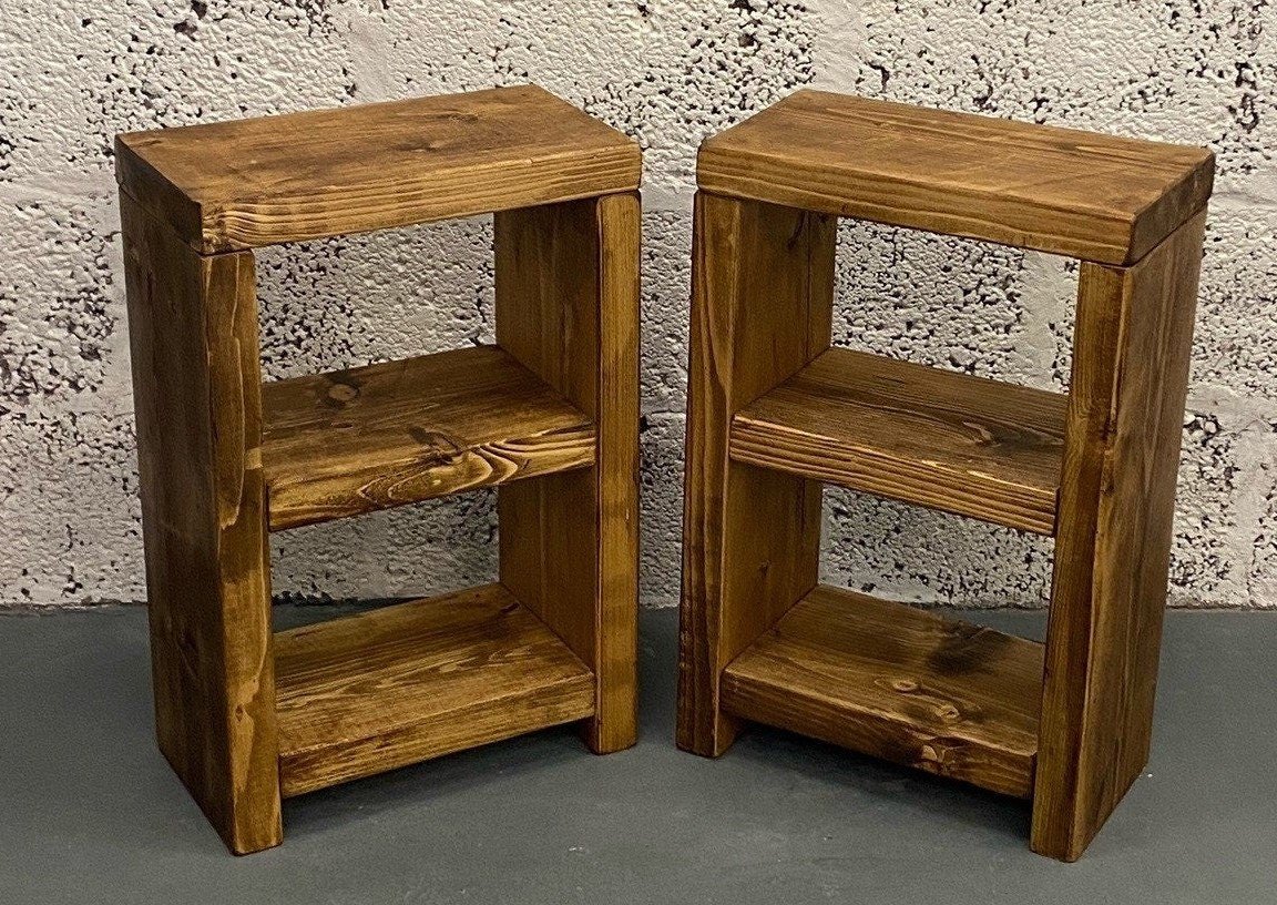 storage units with solid wood rustic two shelves pine oak