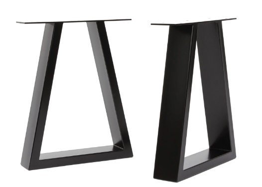 Black steel Trapezium Box section Bench Legs