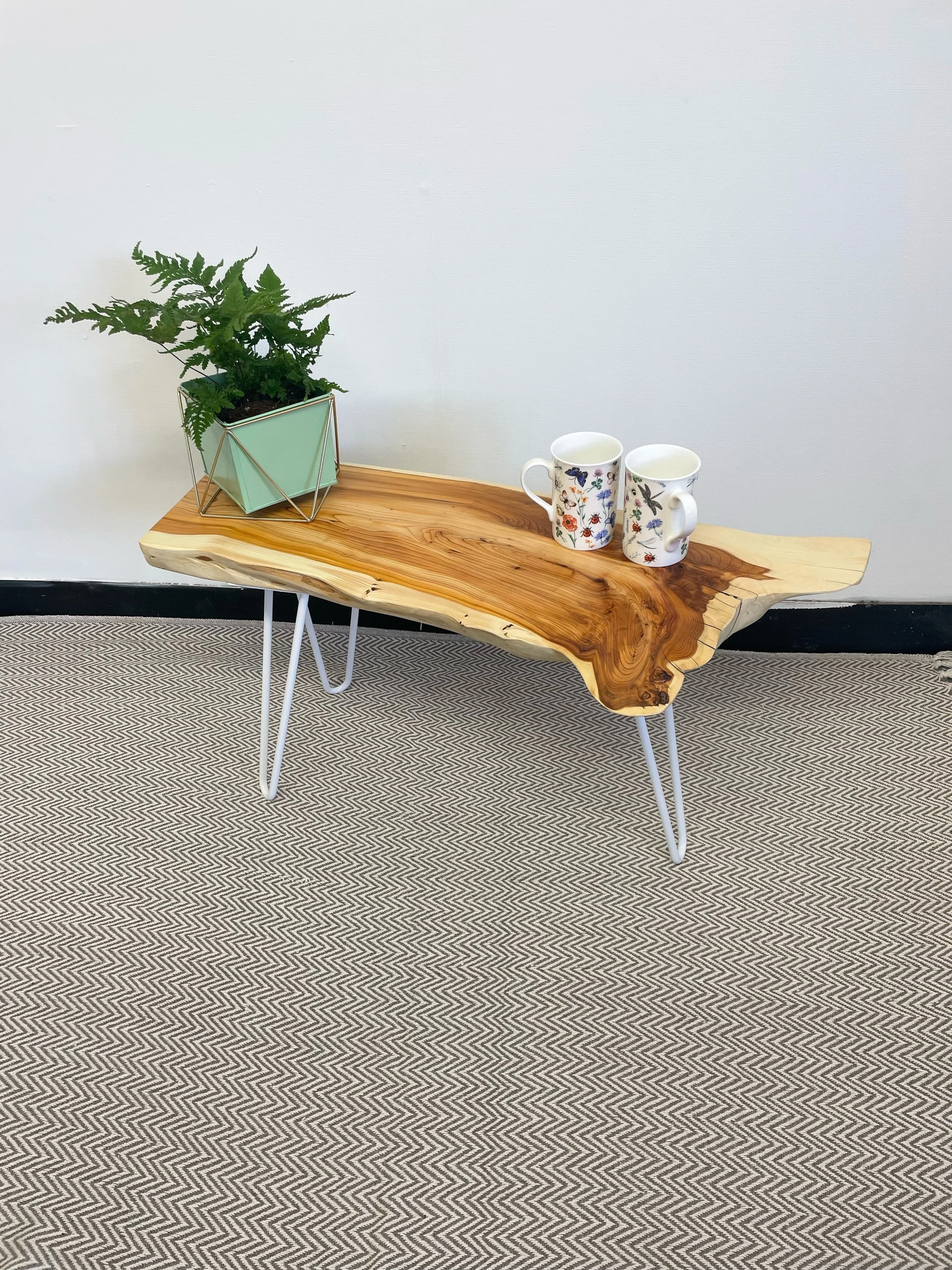 ***NOW SOLD***** Stunning Twin Yew Coffee Tables with Live Edge — New
