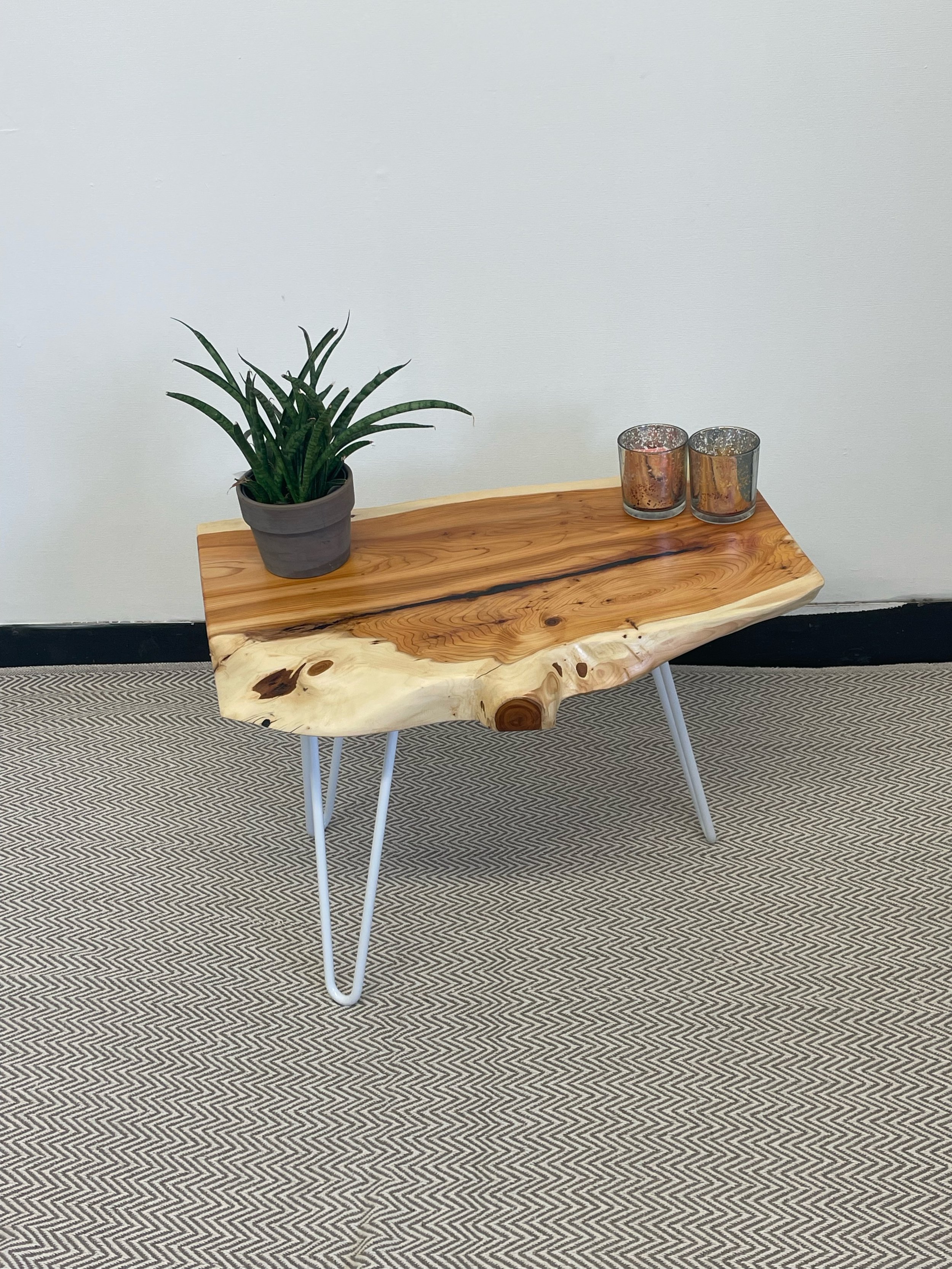 ***NOW SOLD***** Stunning Twin Yew Coffee Tables with Live Edge — New