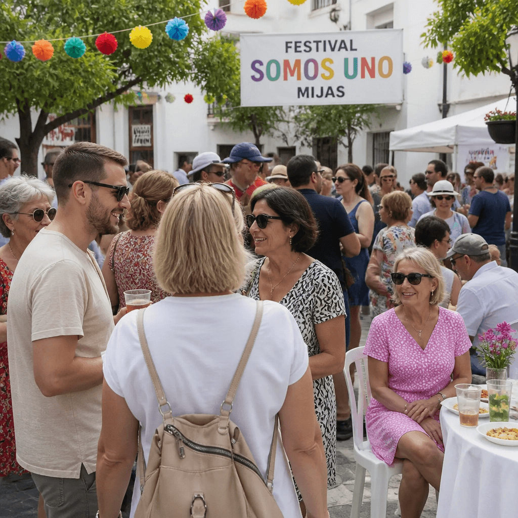 Crowds enjoying the somos uno festival in Mijas