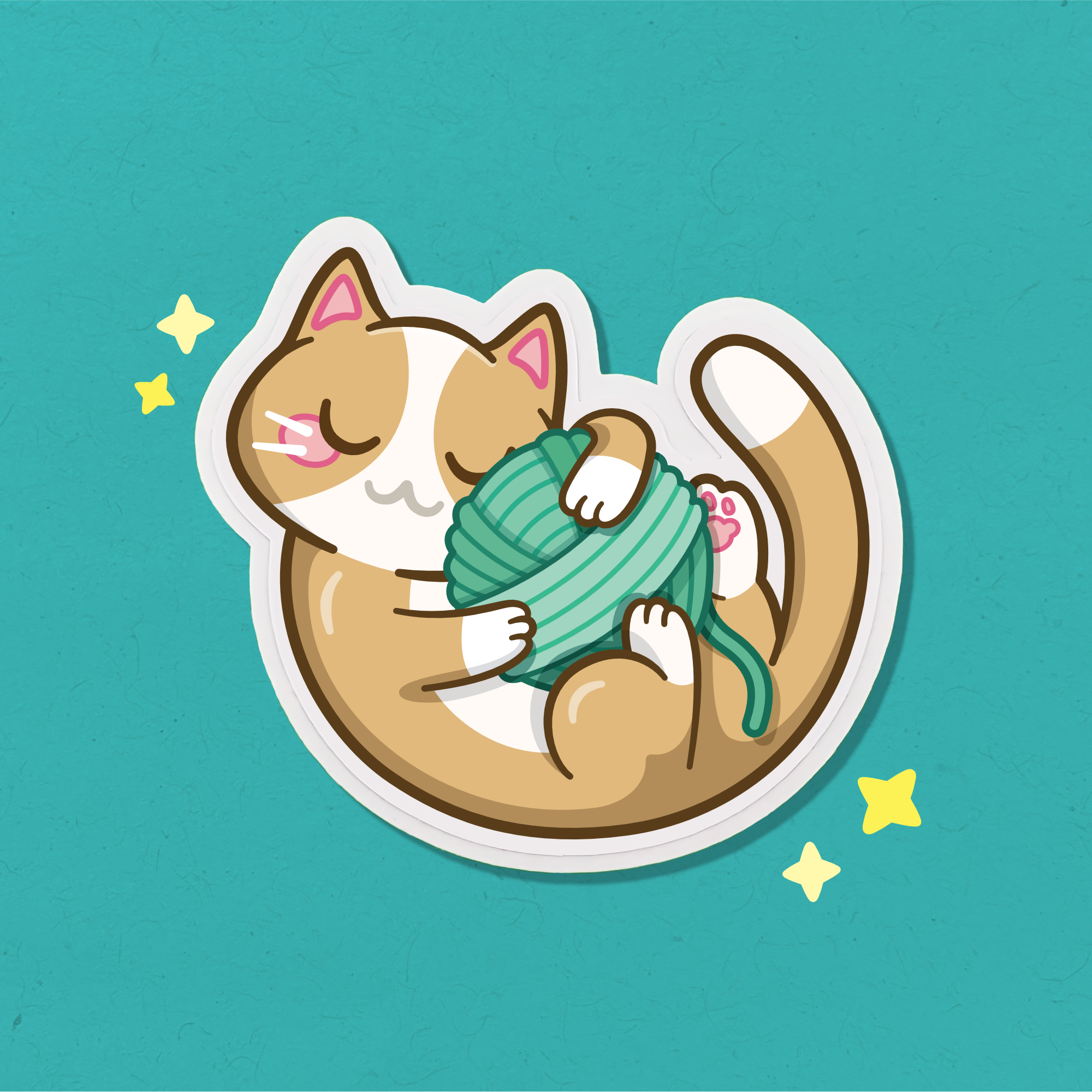 Beige Tabby Sticker