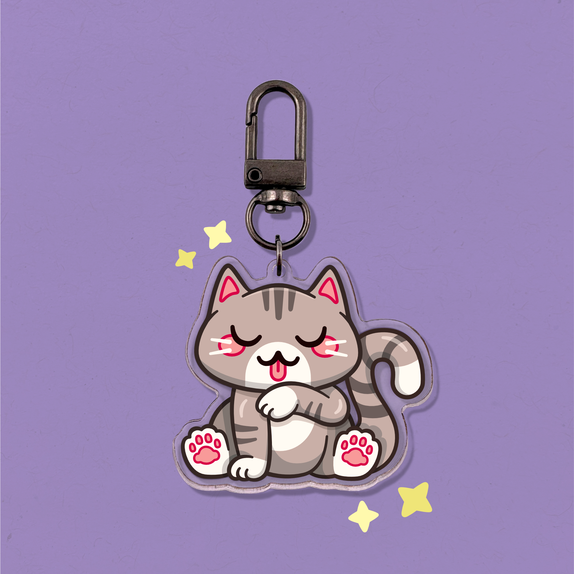 Grey + White Keychain