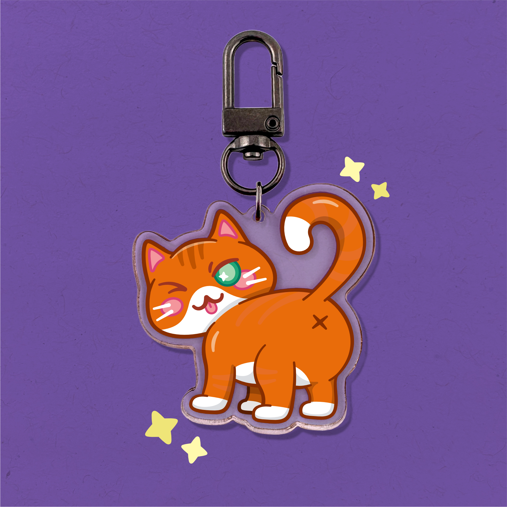 Orange Tabby Keychain