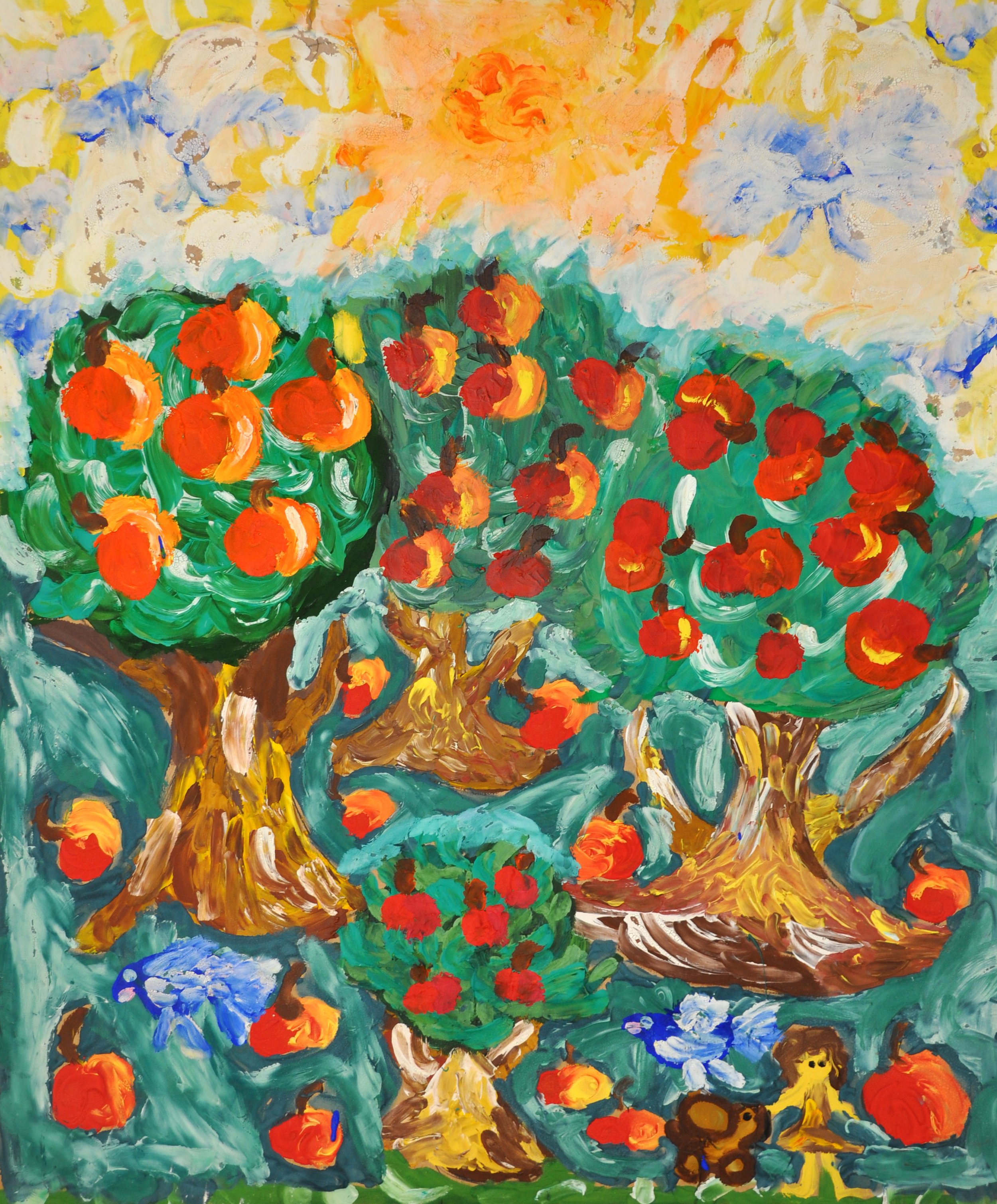 Nata Gritsenya (née Karassyova) - Apple trees, c. 1998, gouache, 60x60 cm.JPG