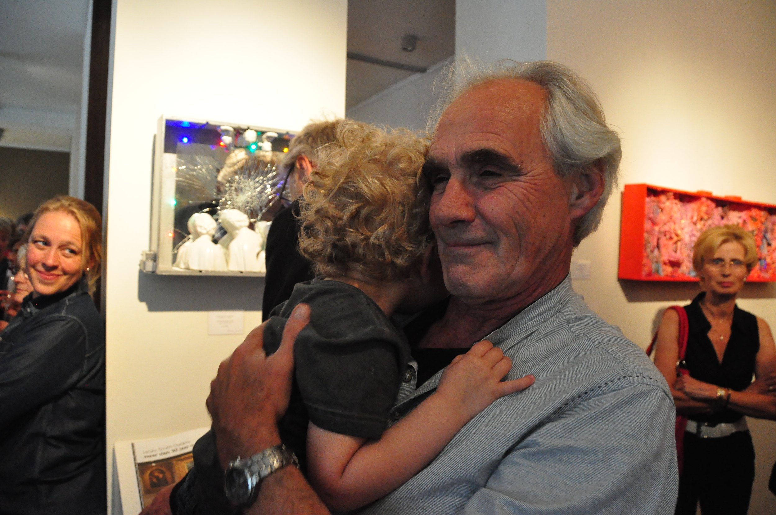 with one of my grandsons at the opening Smith-Davidson gallery 2013.JPG