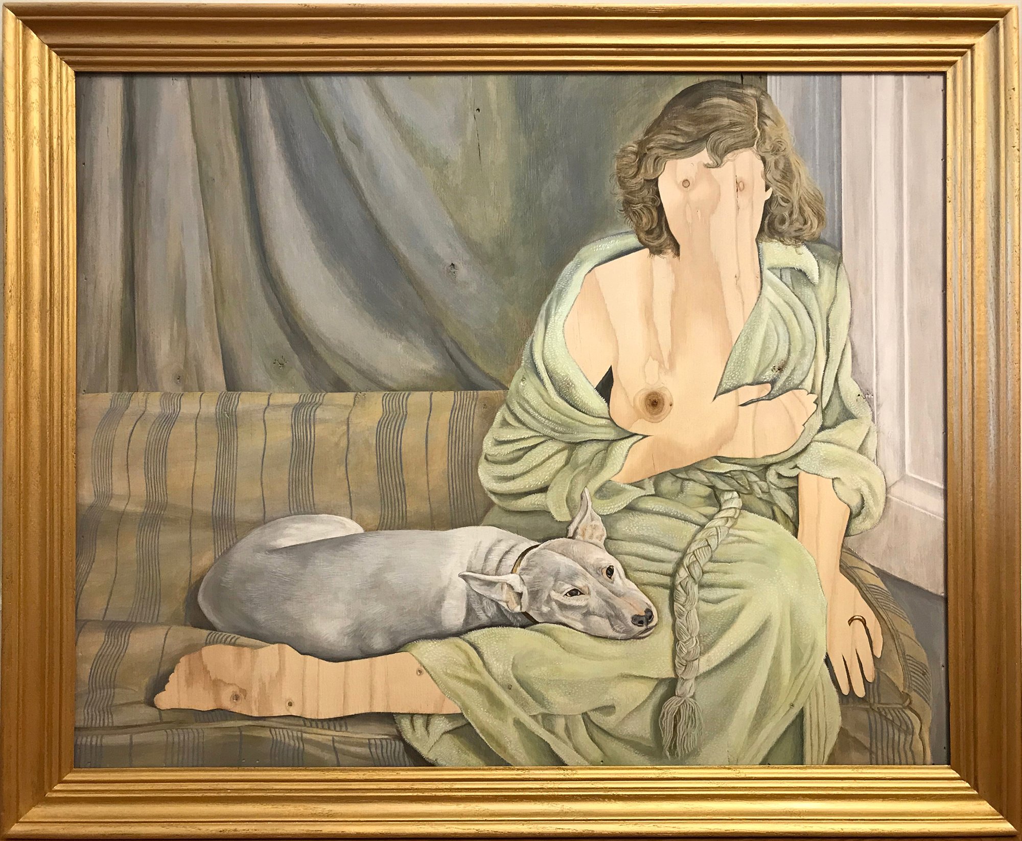 LCharters_From The Missing Women Series, Framed Freud's Young Muse with a White Dog.jpg