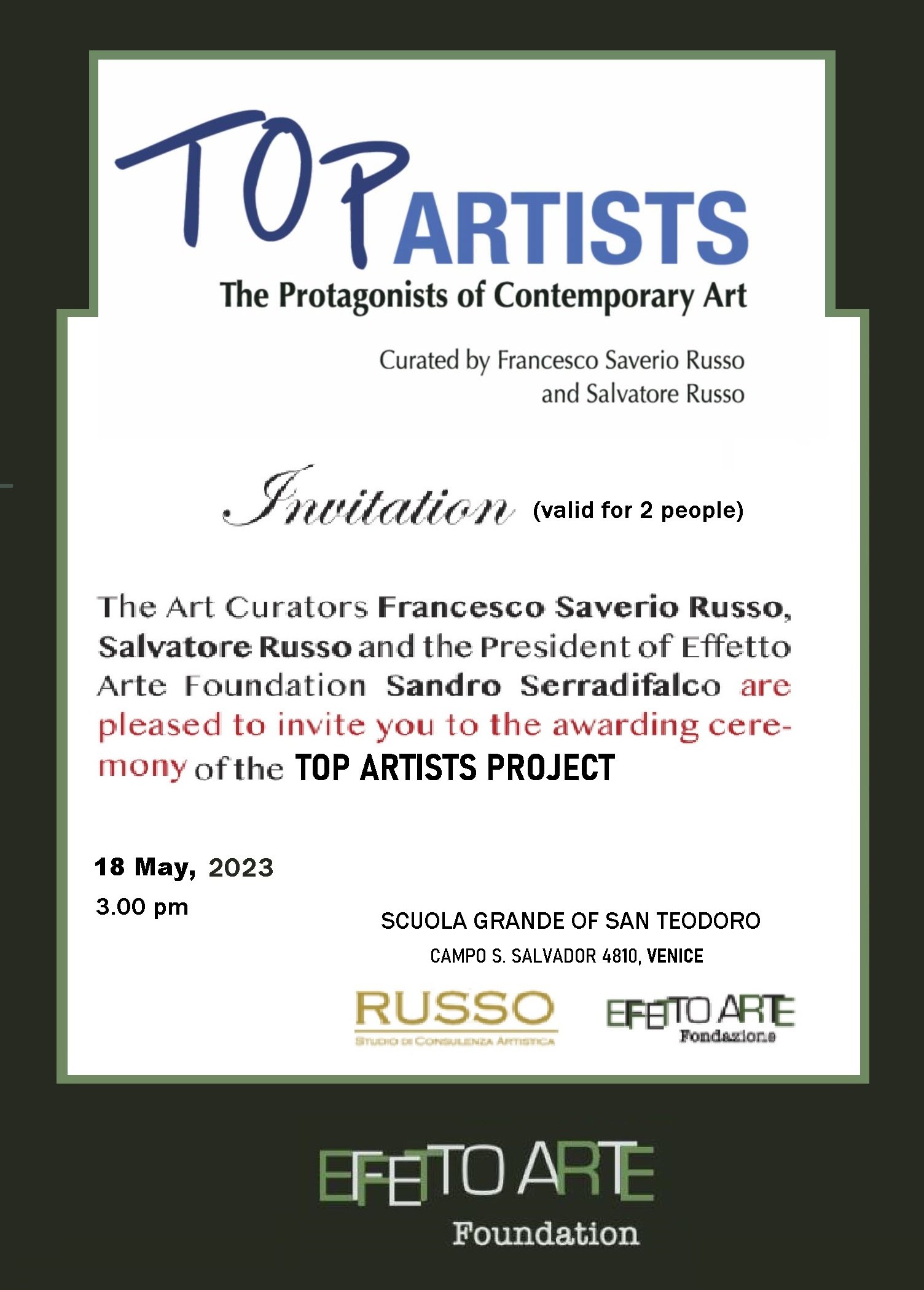 Official Invitation Top Artists Project in Venice.JPG