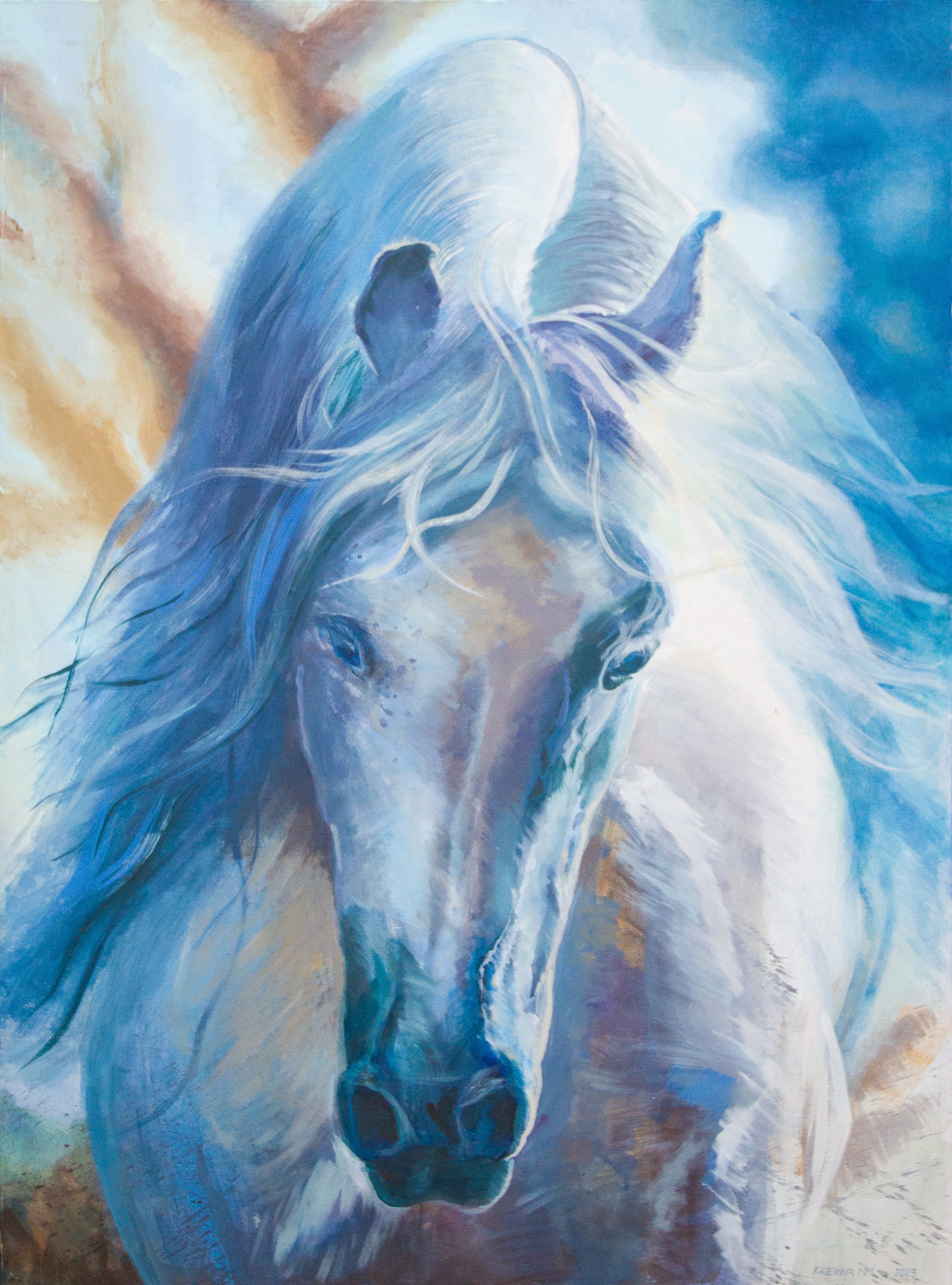  Movement. The white horse