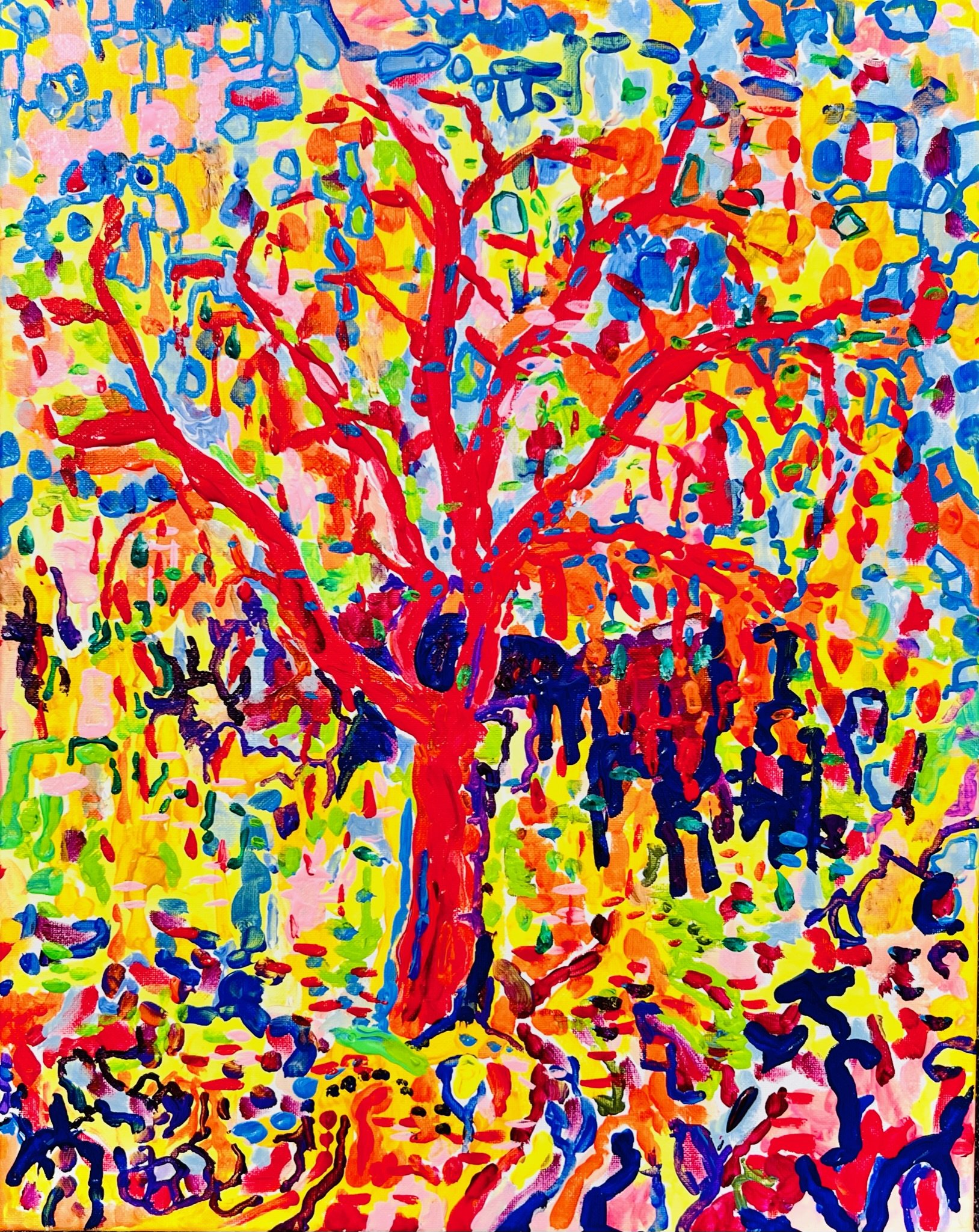 Vibrant Red Tree 2023 Acryl on Canvas 50x40cm €2400 SOLD.JPG