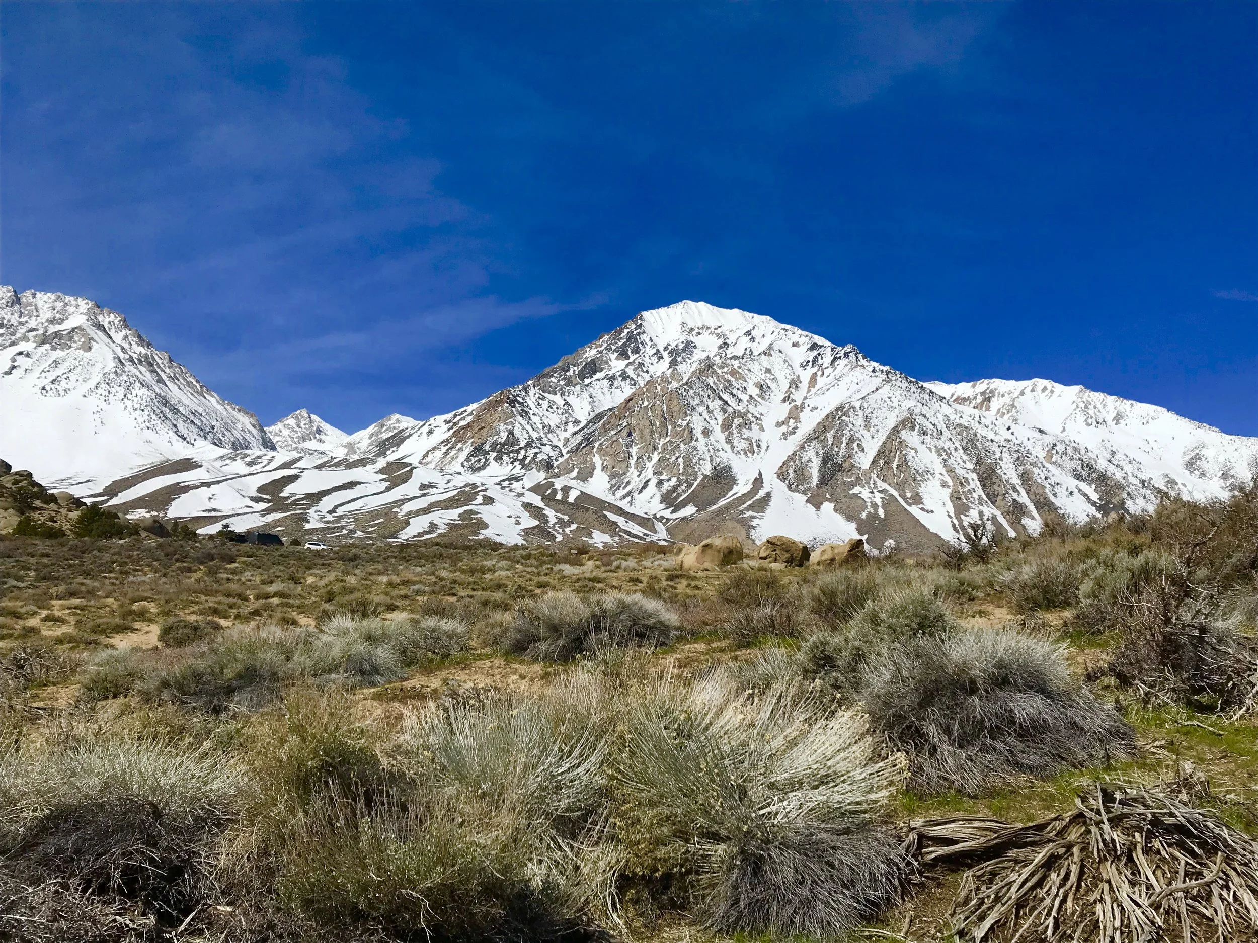 Snow covered mountains, Bishop CA