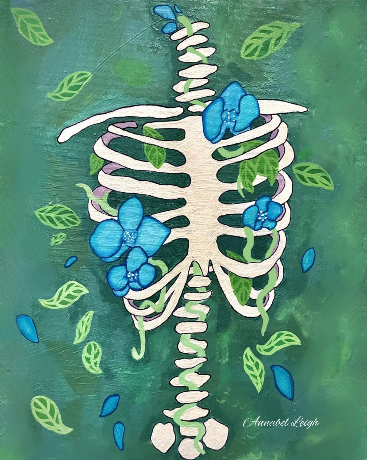 Skeleton &amp; Blue Orchids