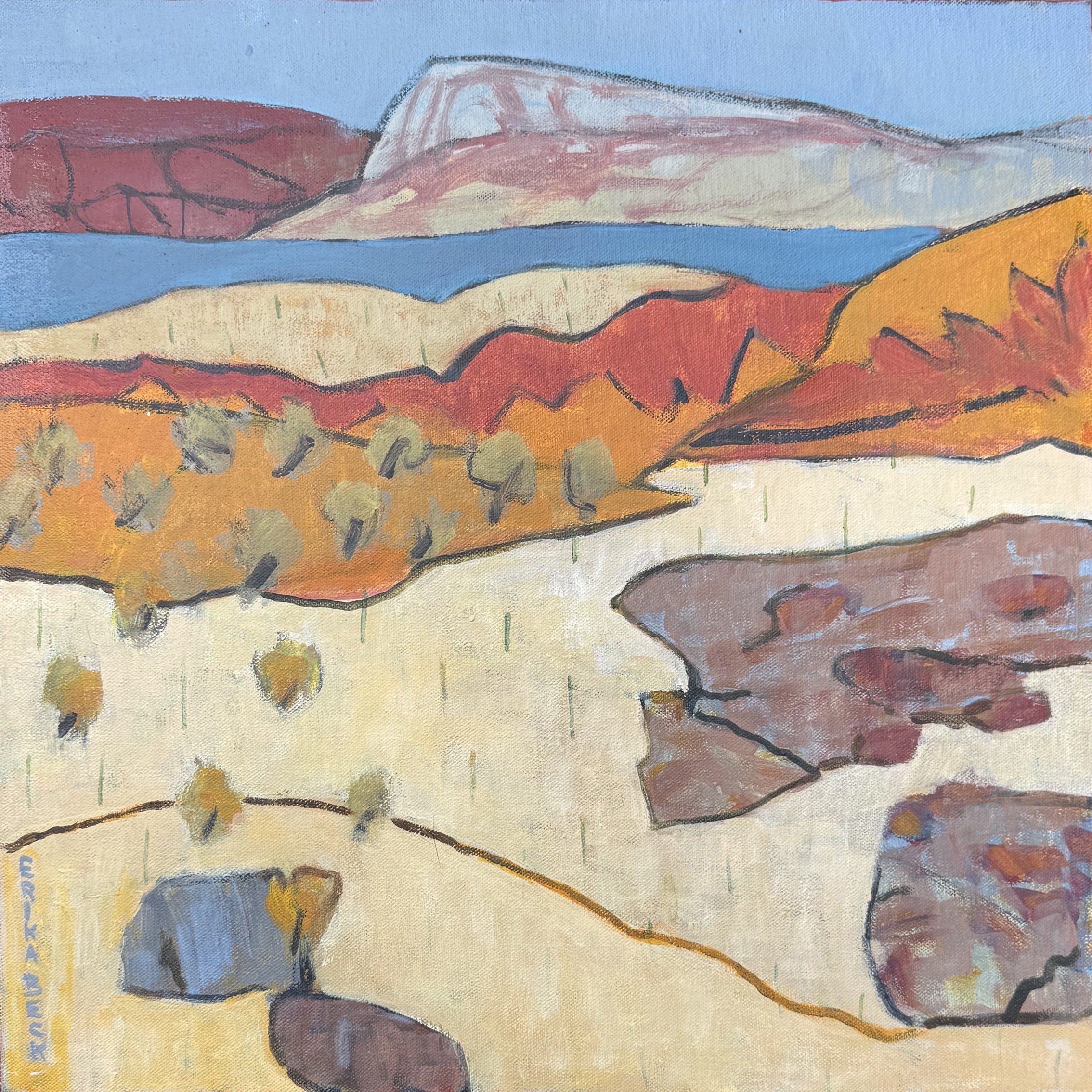 Erika Beck FRAS, Larapinta River NT, Acrylic on canavas, 46x46cm.jpg