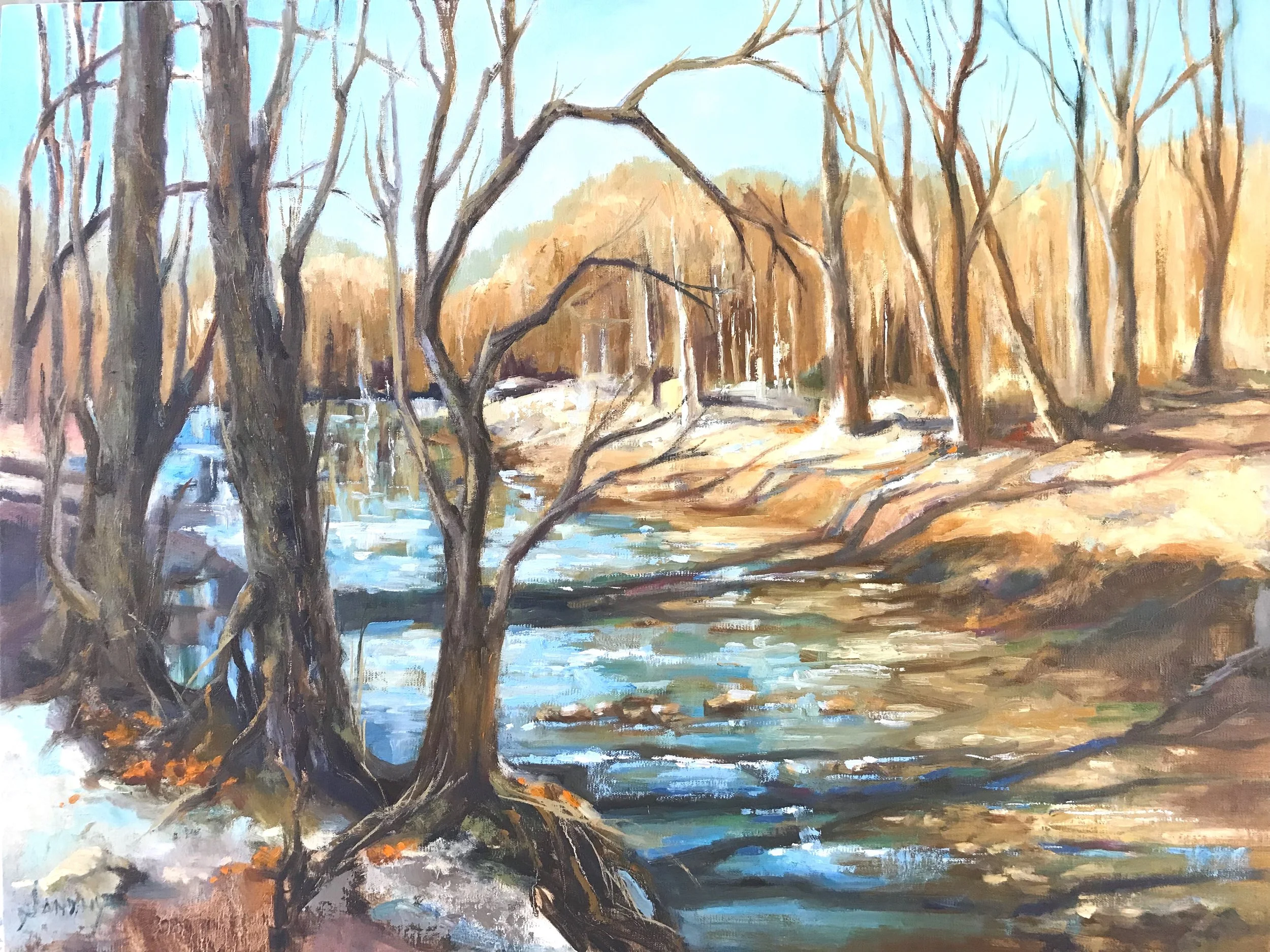 WintersEnd_Cabin John Creek300_18by24Oil.jpg