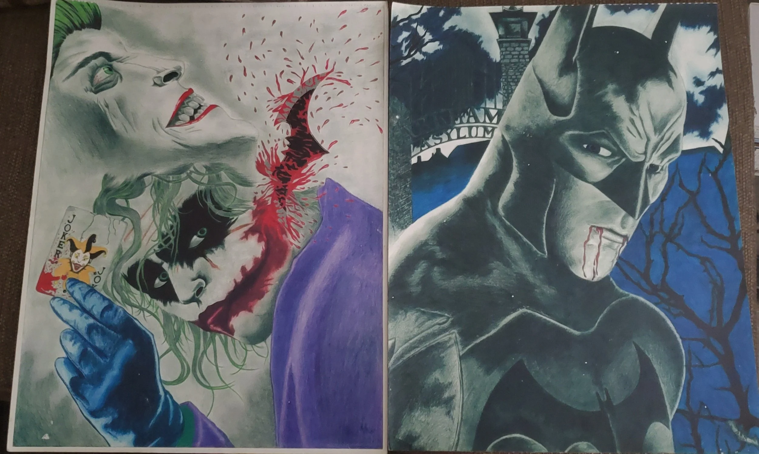  Batman &amp; Joker Commission Piece 24 × 36