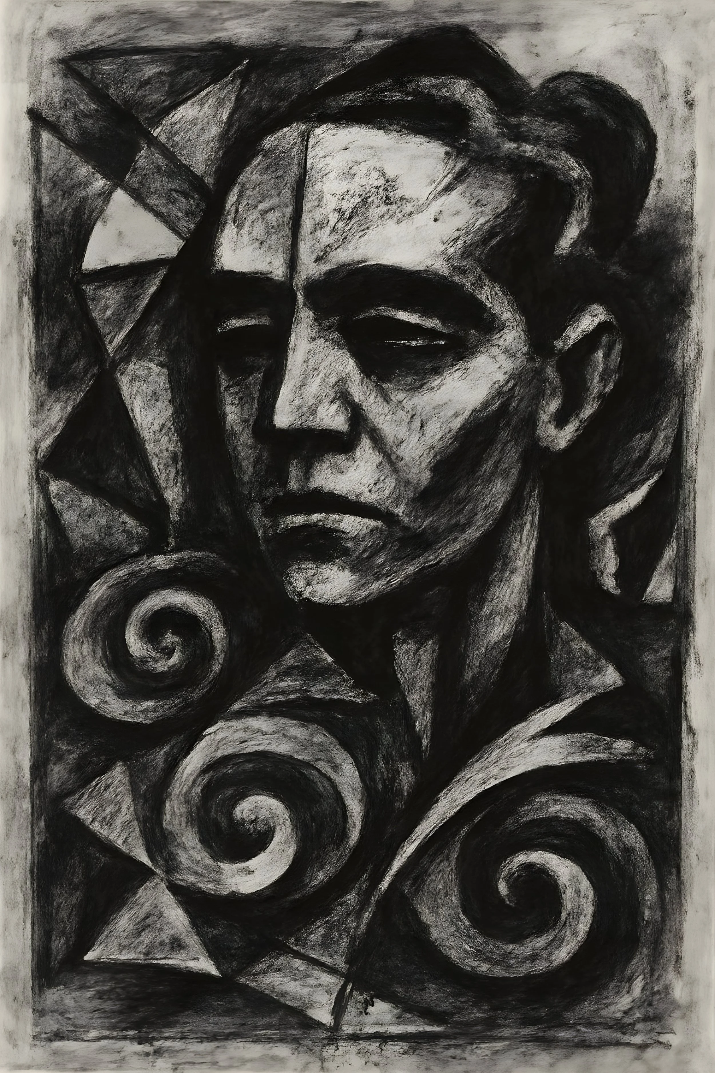  Lorca's Soul - Charcoal drawing by Gerardus Baron von Sachsen