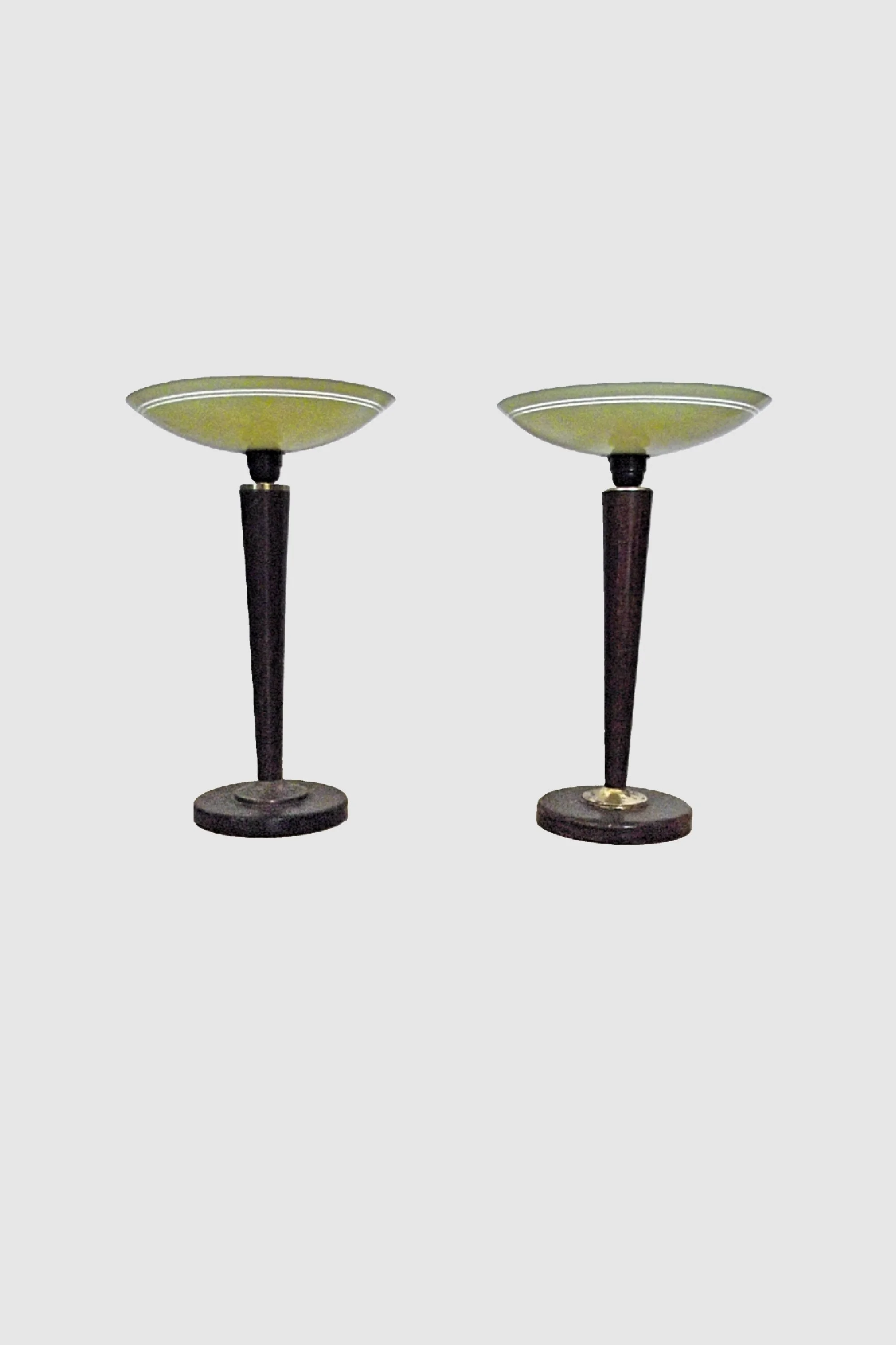 Pair of Art Deco style lamps stylish design vintage France 1990s  item ref 2874