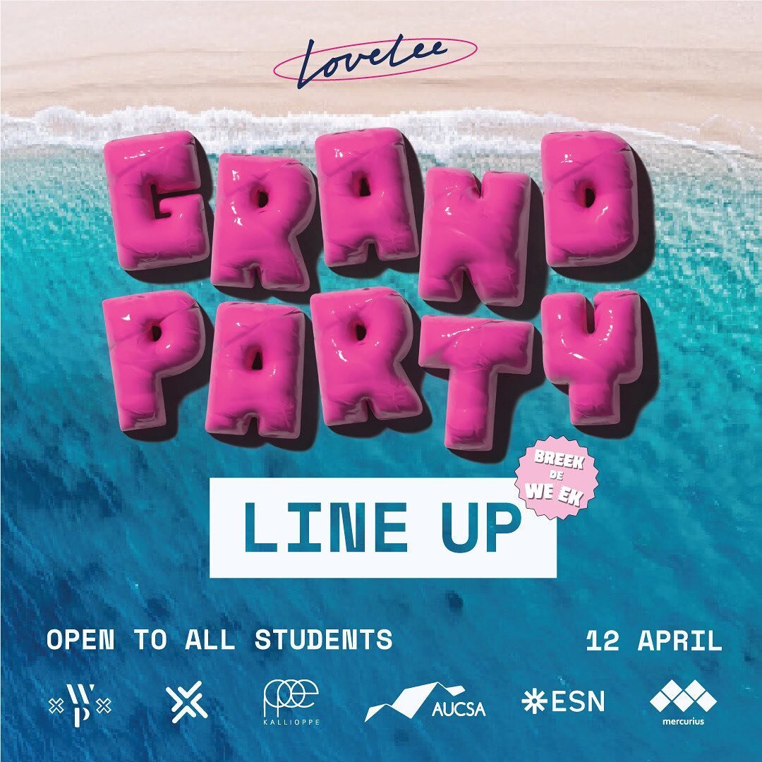 The LINE UP of the Grand Party on the 12th of April! 🎤🎷🎶

You can still buy your tickets! Click on our linktree 🎫