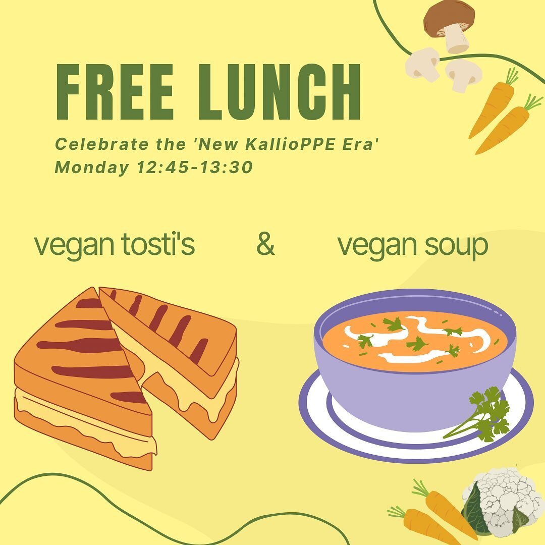 Monday during lunch, the board will announce a new KallioPPE Era! We are very excited to have finished this project before the end of our board year. To celebrate, a free VEGAN lunch is offered🍴

Join us Monday at 12:45🥰