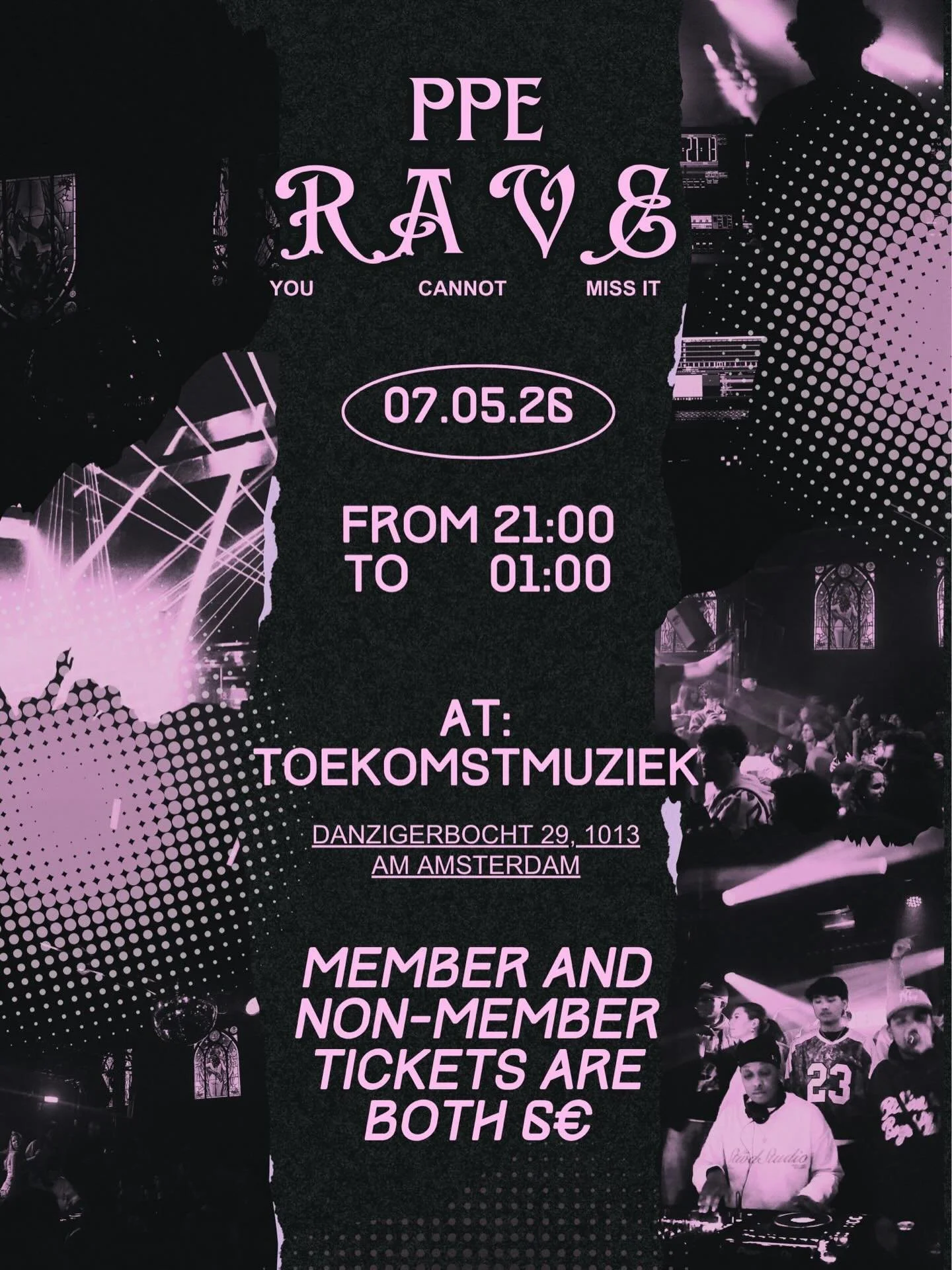 Still in the King&rsquo;s Day mood? Keep it going. 🕺

PPE Rave 2026 is here !!!!! Crazy beats, top DJs, and a night you don&rsquo;t want to miss ! Whether you love it already or not, you will⚡

📍 Toekomstmuziek
🗓 07.05 
⏰ 21:00&ndash;01:00
🎟 Tick