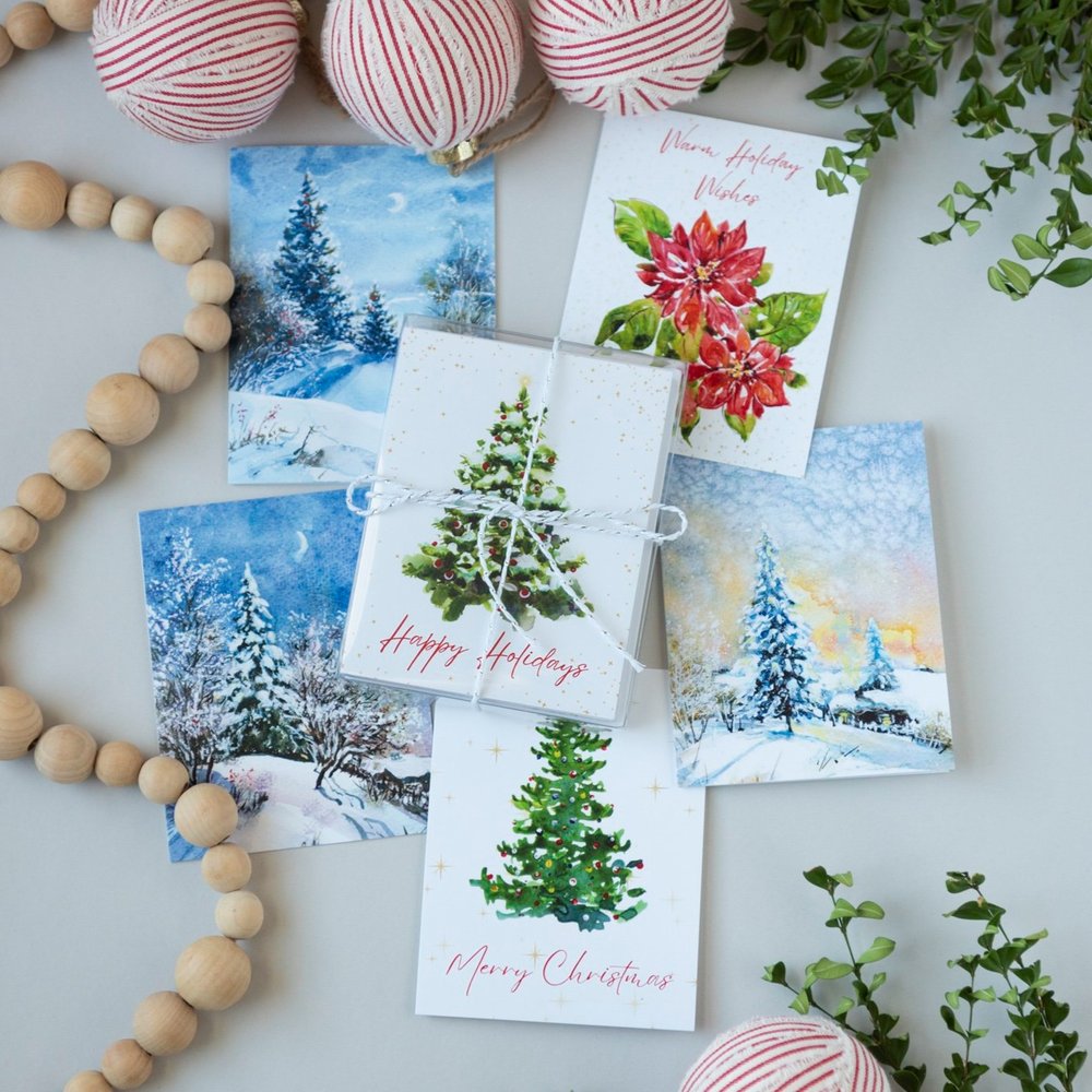Holiday Greeting Card Set of 6 | 4.25" x 5.5" With Envelope