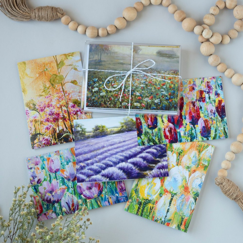 Art Collector's Greeting Card Set of 6 Blank Cards 5"x7"