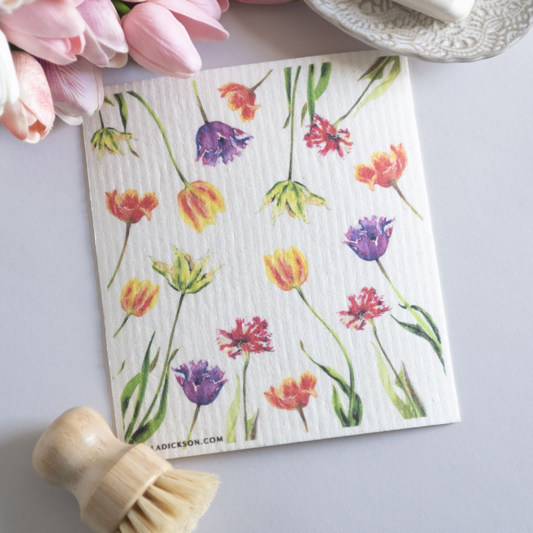 Tulip dishcloth tulip reusable dishcloth tulip kitchen towel flower garden swedish dishcloth