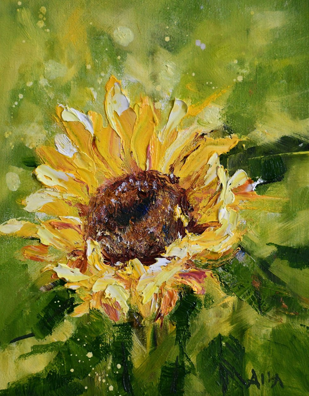 油絵 絵画 【sunflower】 Sunflower Oil on Canvas Original Sunflower Painting with Sunflower
