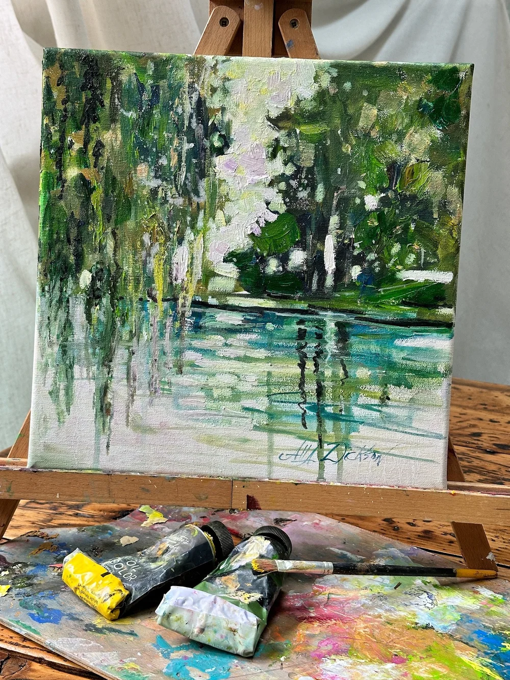 Willow Tree Painting By Water Willow Impressionism Art Water