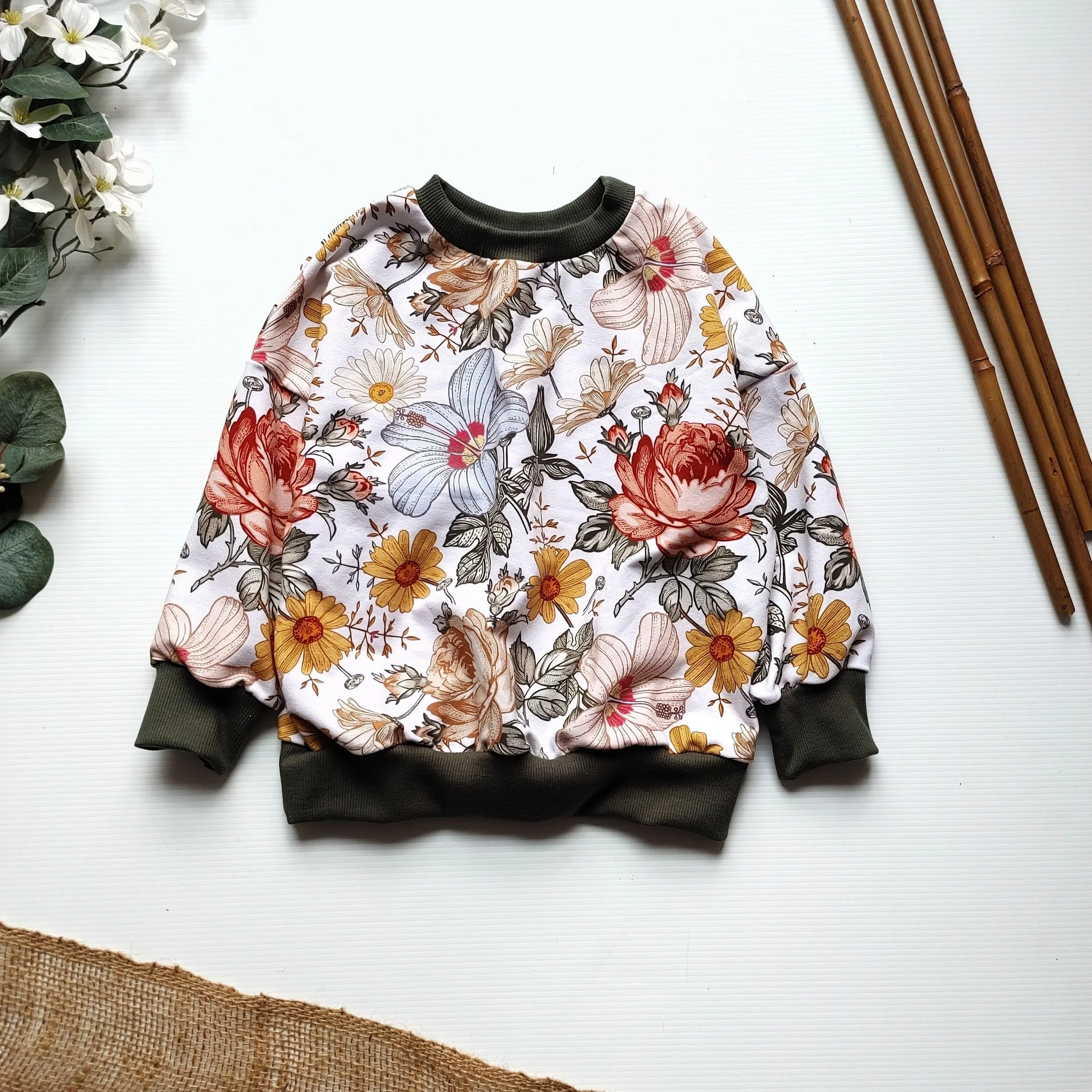 Vintage Floral Oversized Sweater