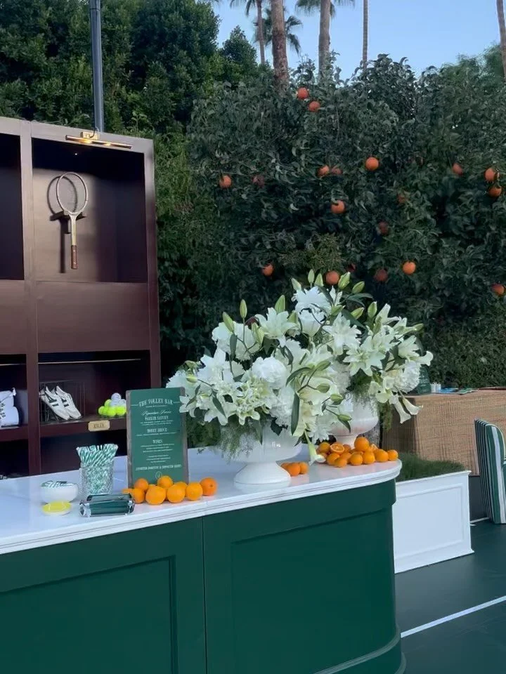 Welcome Dinner for Jane and Riley 🎾 

Design &amp; Planning: @lyndenlane 
Venue: @parkerpalmsprings 
Floral Design: @jennchezdesign
Stationery/ Branding: @swellpress
Entertainment: @aragonartists
HMU: @marla_hairandmakeup
Day of Style Detailer: @chy