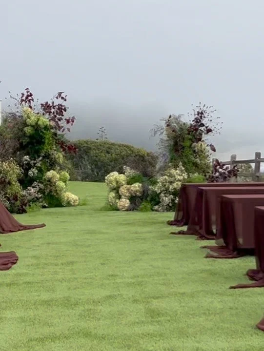 The weather matched the mood on the bluffs of Santa Barbara as dense fog rolled in just before ceremony began. A picturesque intimate December wedding with @jacquelinehallgarth