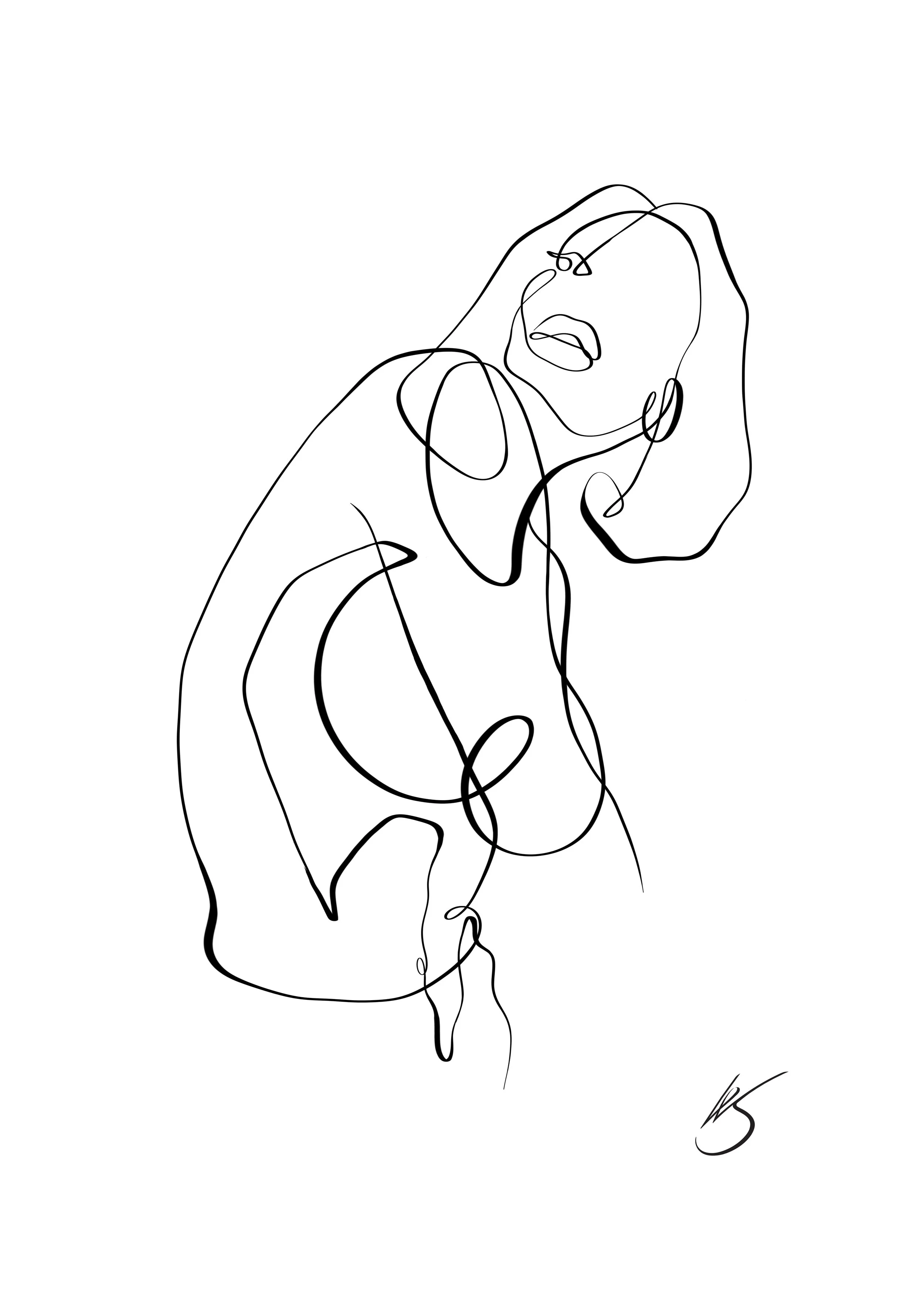 minimalistisk lineart woman Conceited dekor