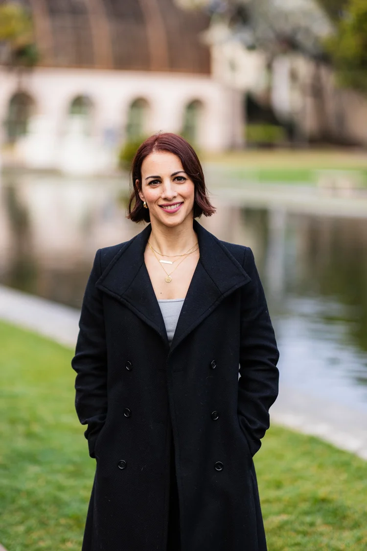 Professional headshot photographed at Balboa Park in San Diego