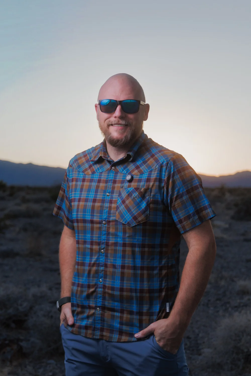 Joseph Blake in the desert at dusk