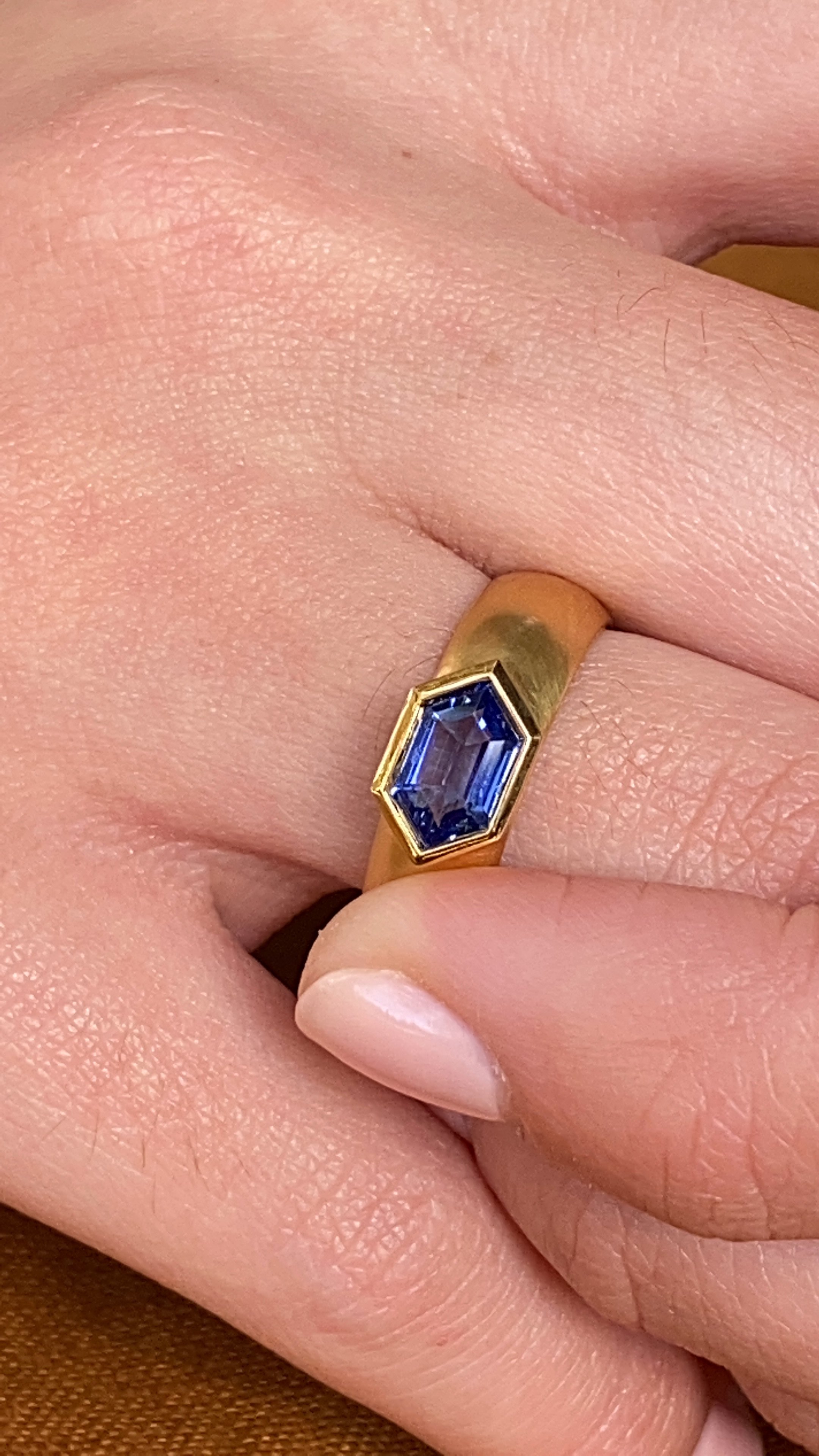 Allium Blue Sapphire Ring - Bario Neal