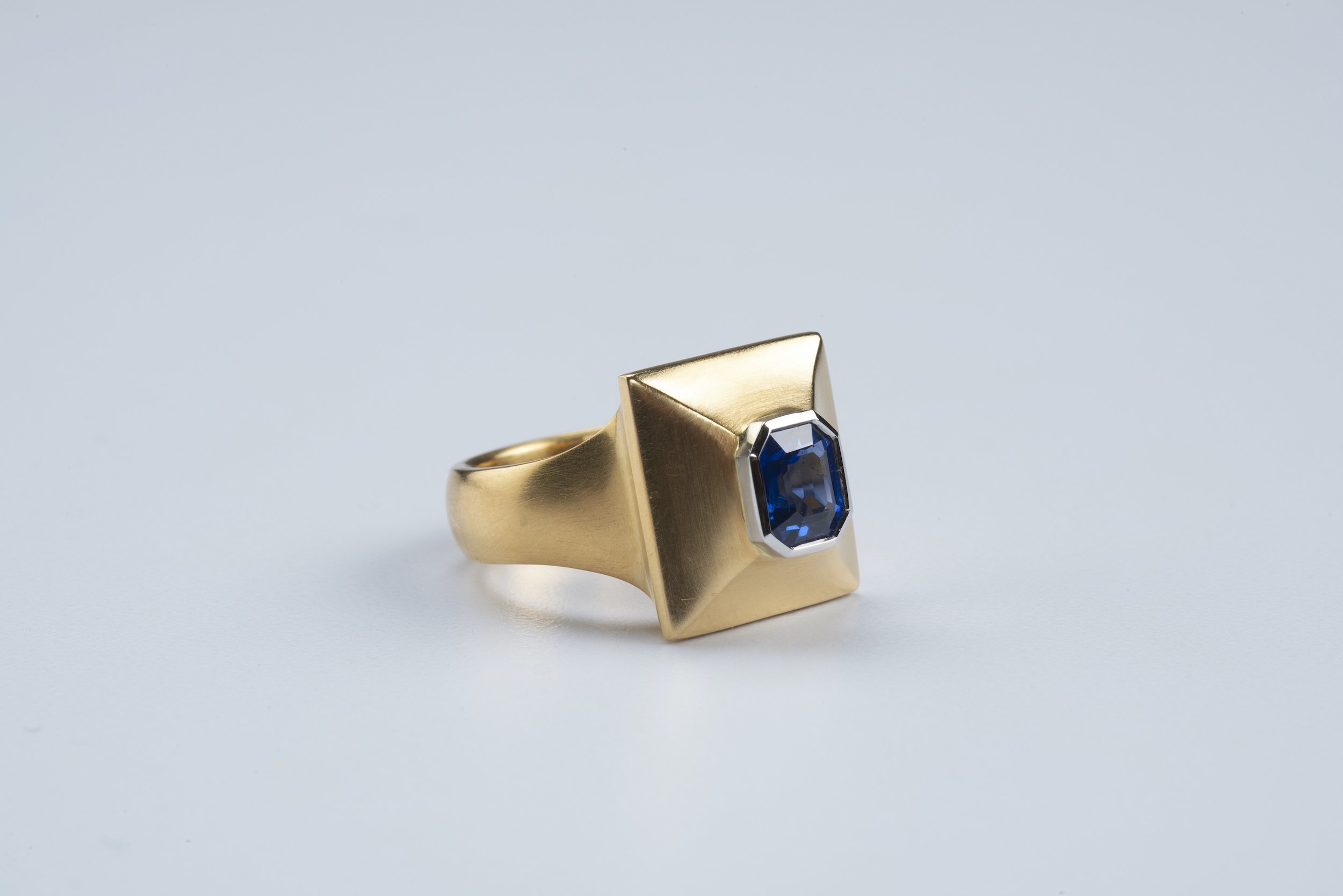0.40ctw Sapphire & Diamond 'Rolex' Ring, 14k Yellow Gold, Ring Size 8, -  Ruby Lane