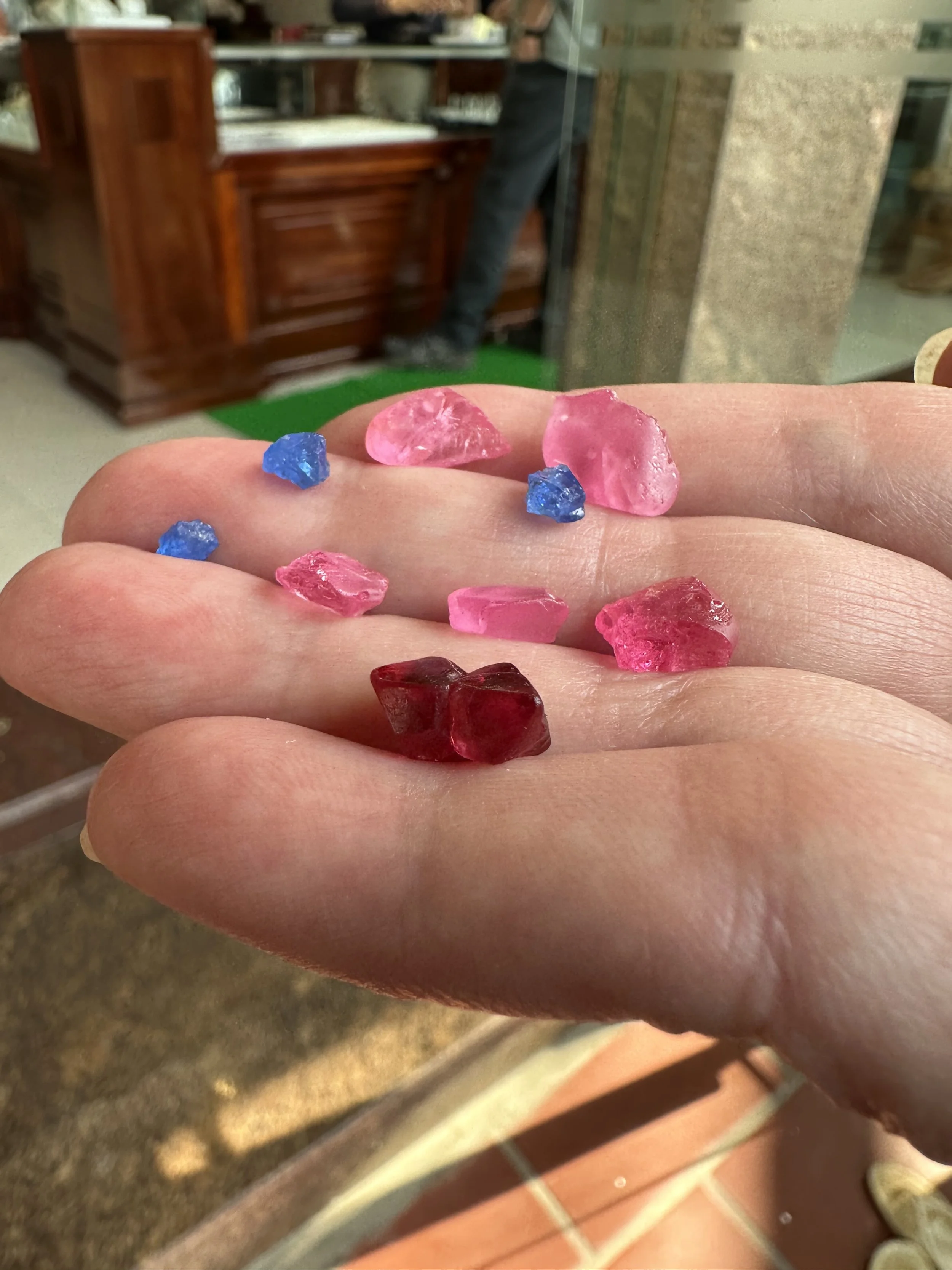 A Selection of Fine Blue and Pink Spinels From Vietnam.