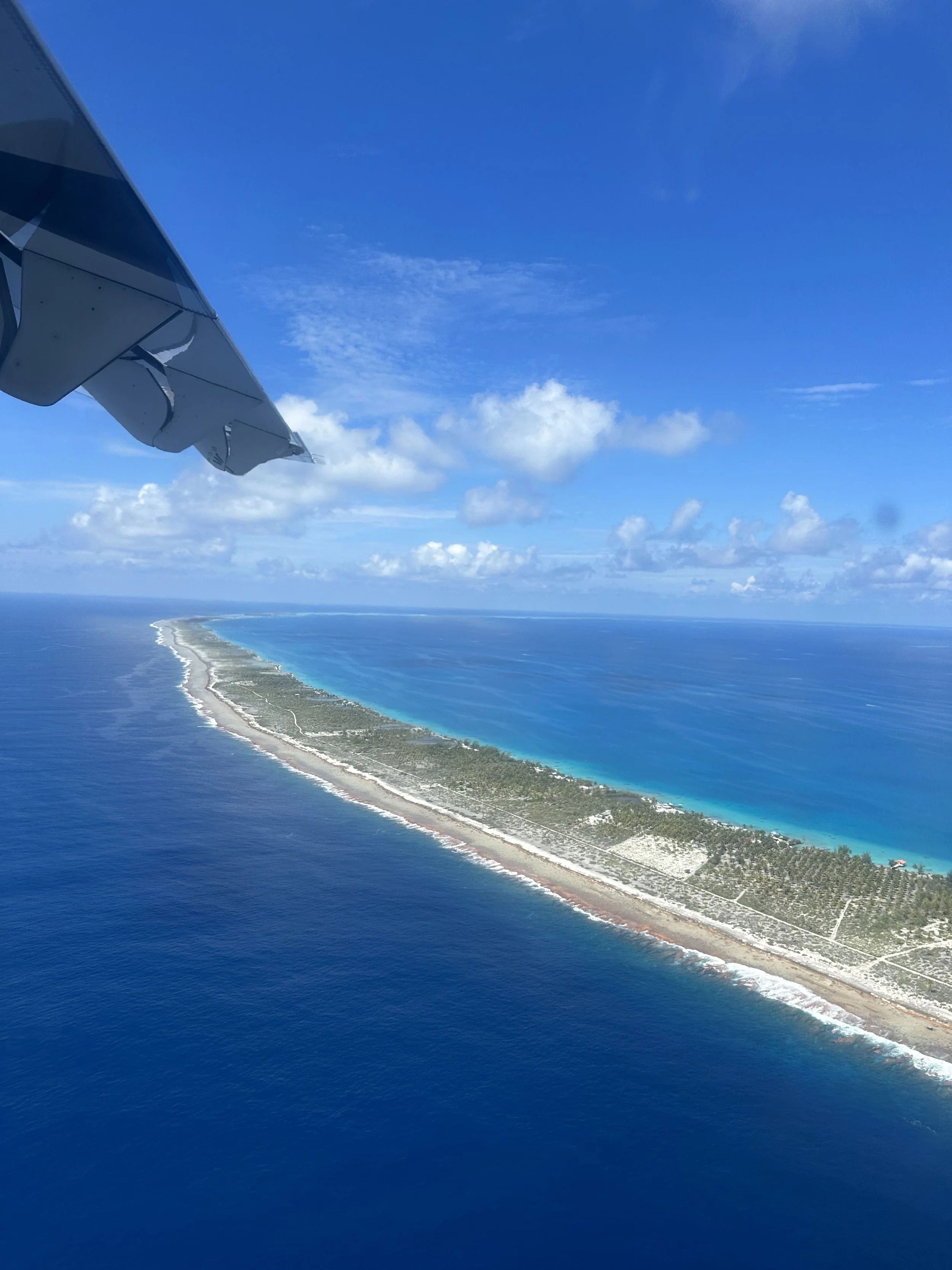 View of a Tuamotu atoll from the air