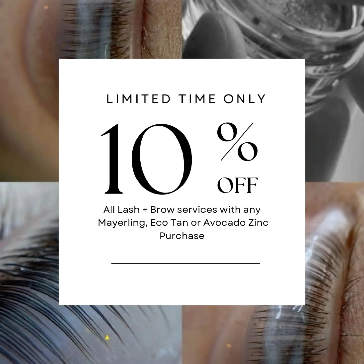 Receive 10% off your Lash &amp; Brow service with any skincare purchase &mdash; a little reward for your self-care and shopping local.

Every product you buy here supports a small business and a family, not a warehouse or online algorithm.

I love ou