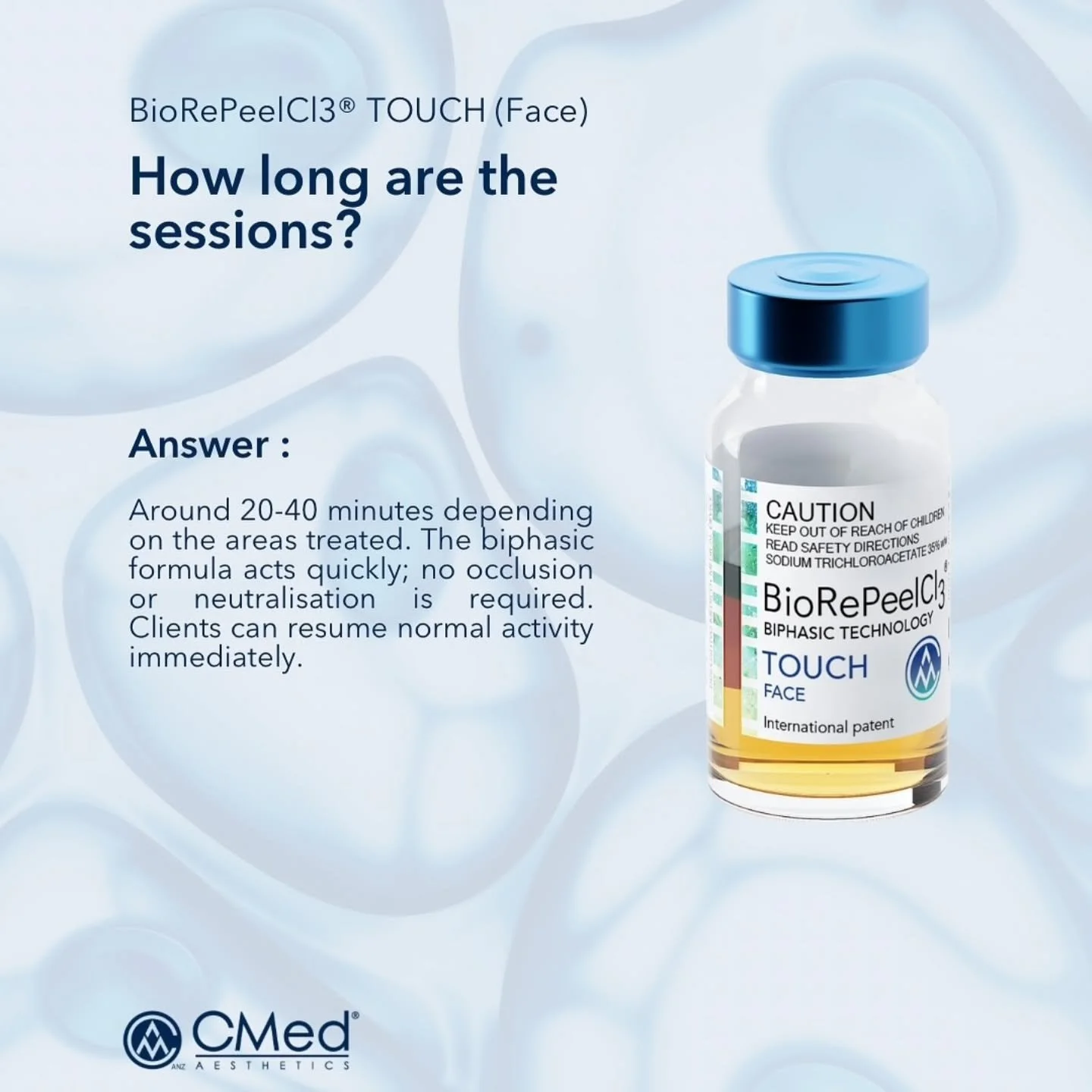 BioRePeel is not just another peel.

Its unique and advanced formulation work to rejuvenate the skin AND offer barrier support simultaneously.
(If you know a thing or 2 about peels, thats is 🤯 mindblowing)

Its comfortable, quick and with minimal to