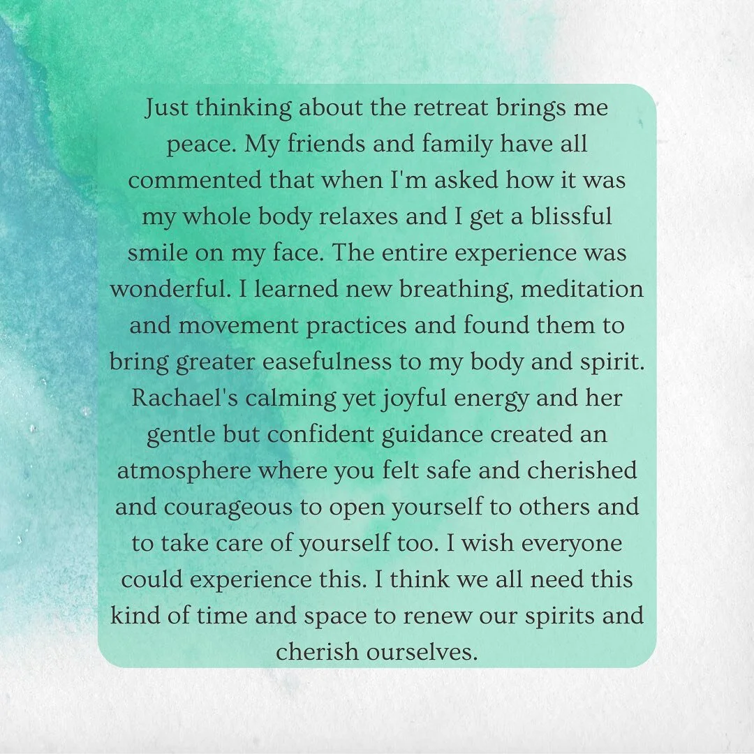 Another testimonial from one of the lovely attendees from my last retreat✨

My Meditation and Movement Retreat is just around the corner and I only have a couple more tickets left!🤩

I would love to share this space with you😌

Link in bio for booki